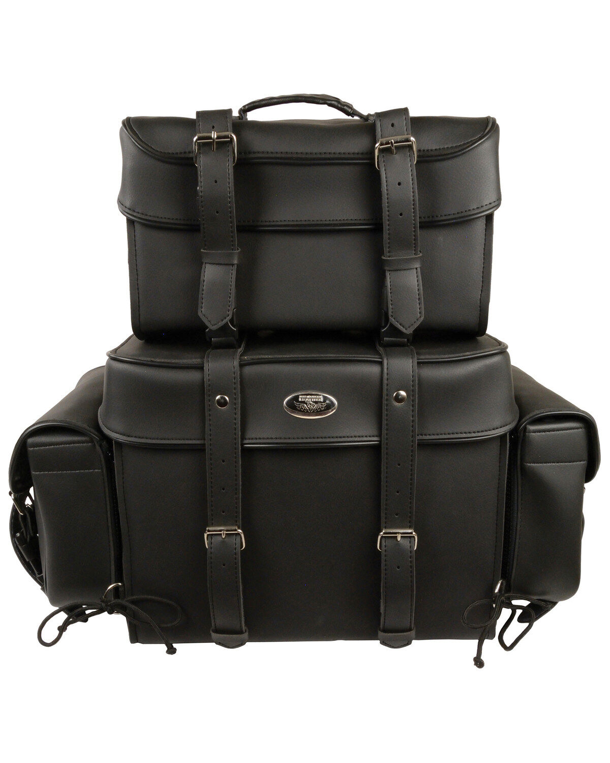 Milwaukee Leather Large Four Piece PVC Touring Pack With Barrel Bag
