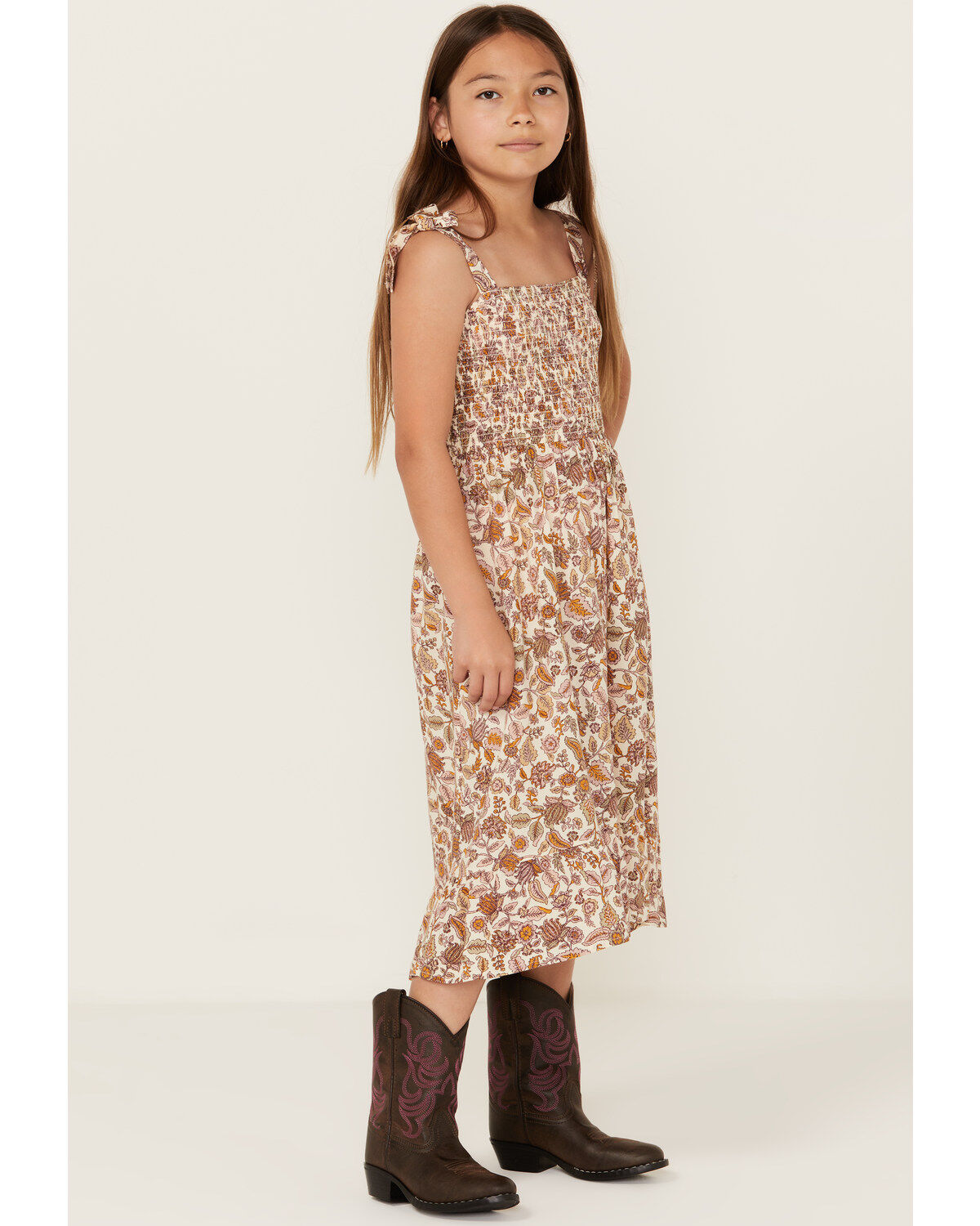 Cotton & Rye Girls' Floral Print Maxi Dress