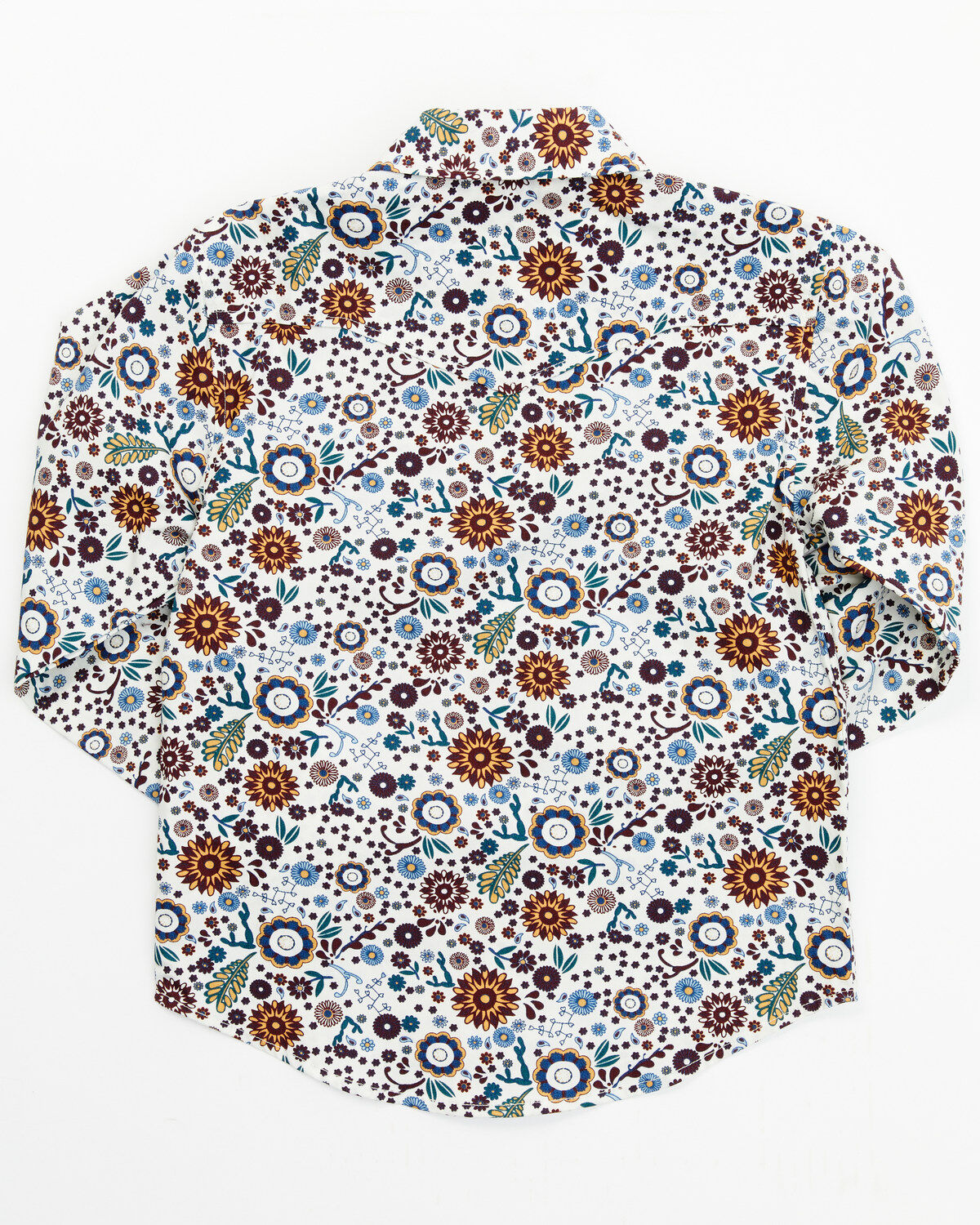 Shyanne Toddler Girls' Ditsy Floral Print Long Sleeve Western Pearl Snap Shirt