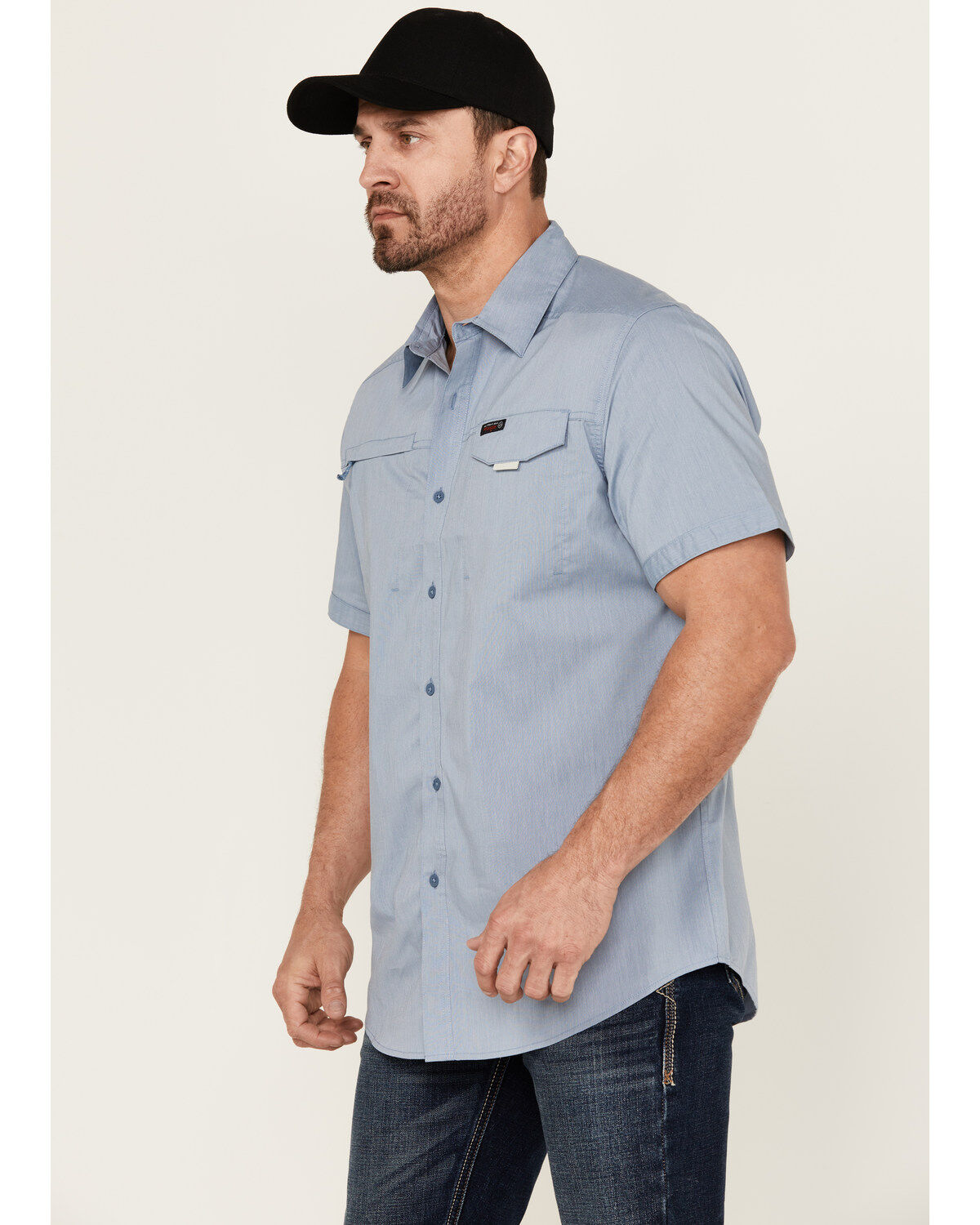 ATG by Wrangler Men's Solid Short Sleeve Button-Down Performance Western Shirt