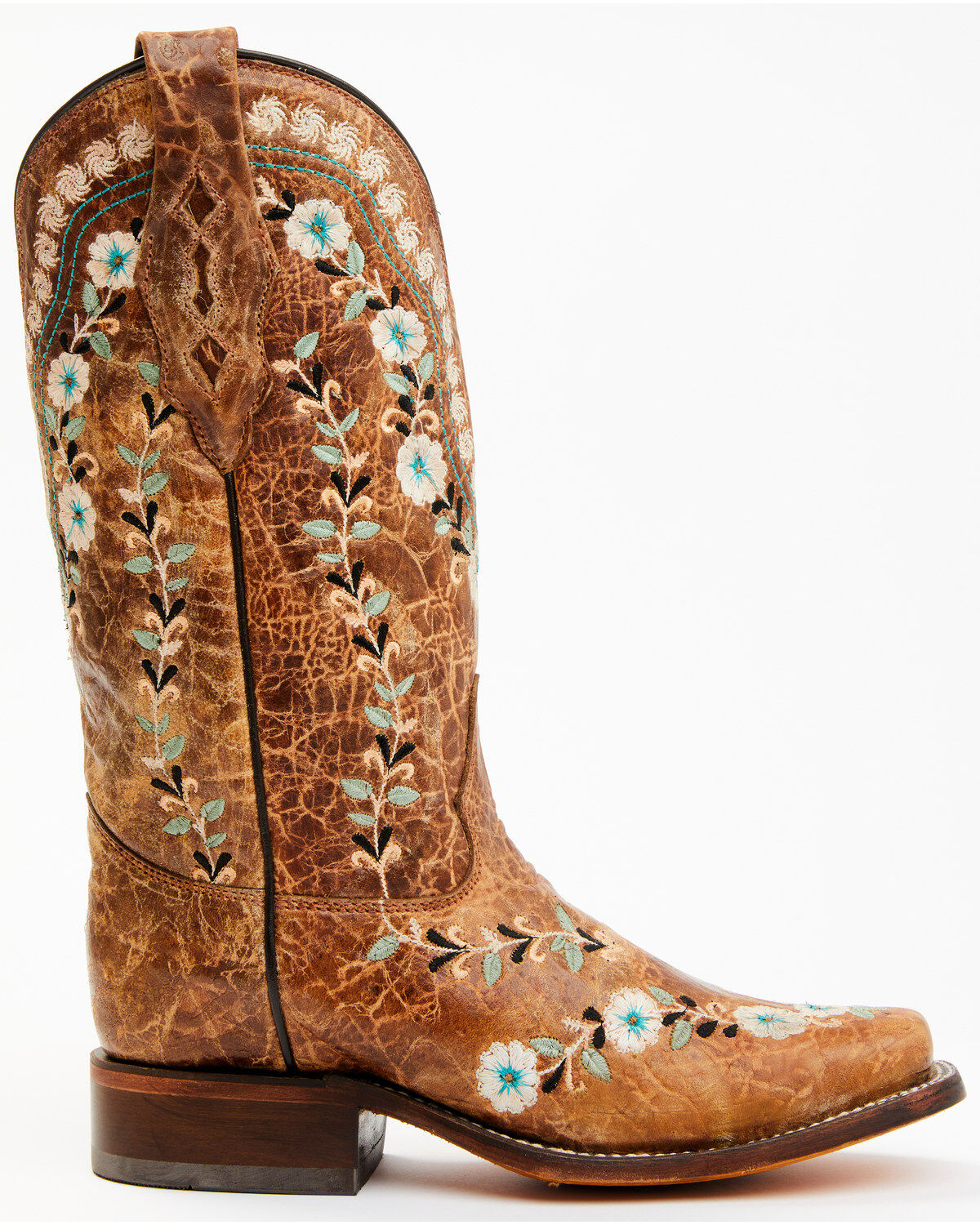 Corral Women's Floral Blacklight Western Boots - Square Toe