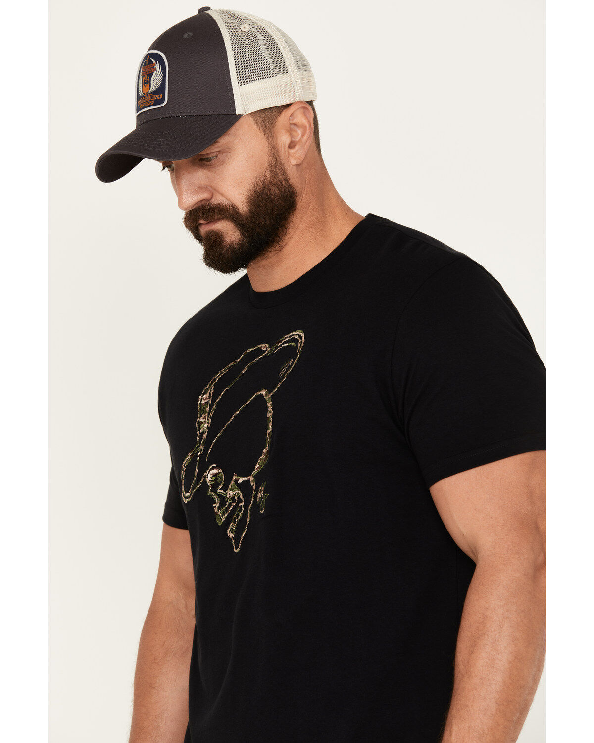 Moonshine Spirit Men's Camo Stitched Short Sleeve Graphic T-Shirt