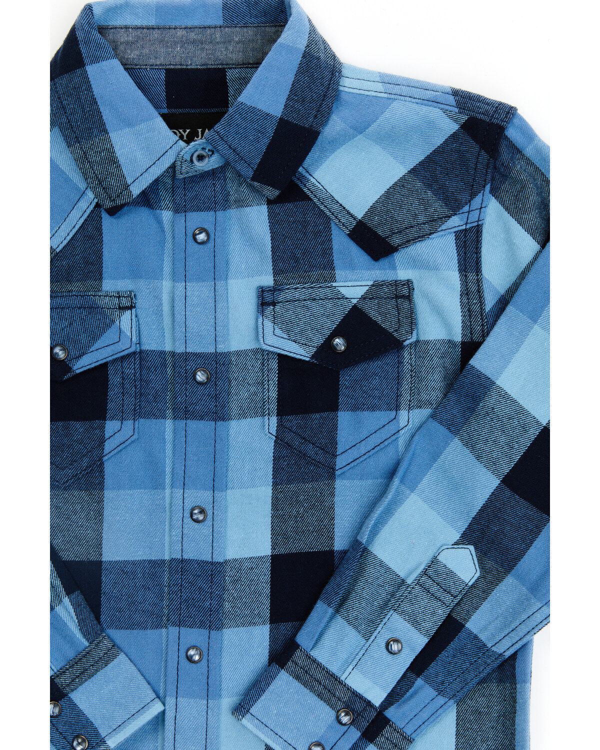 Cody James Boys' Plaid Print Long Sleeve Snap Western Shirt