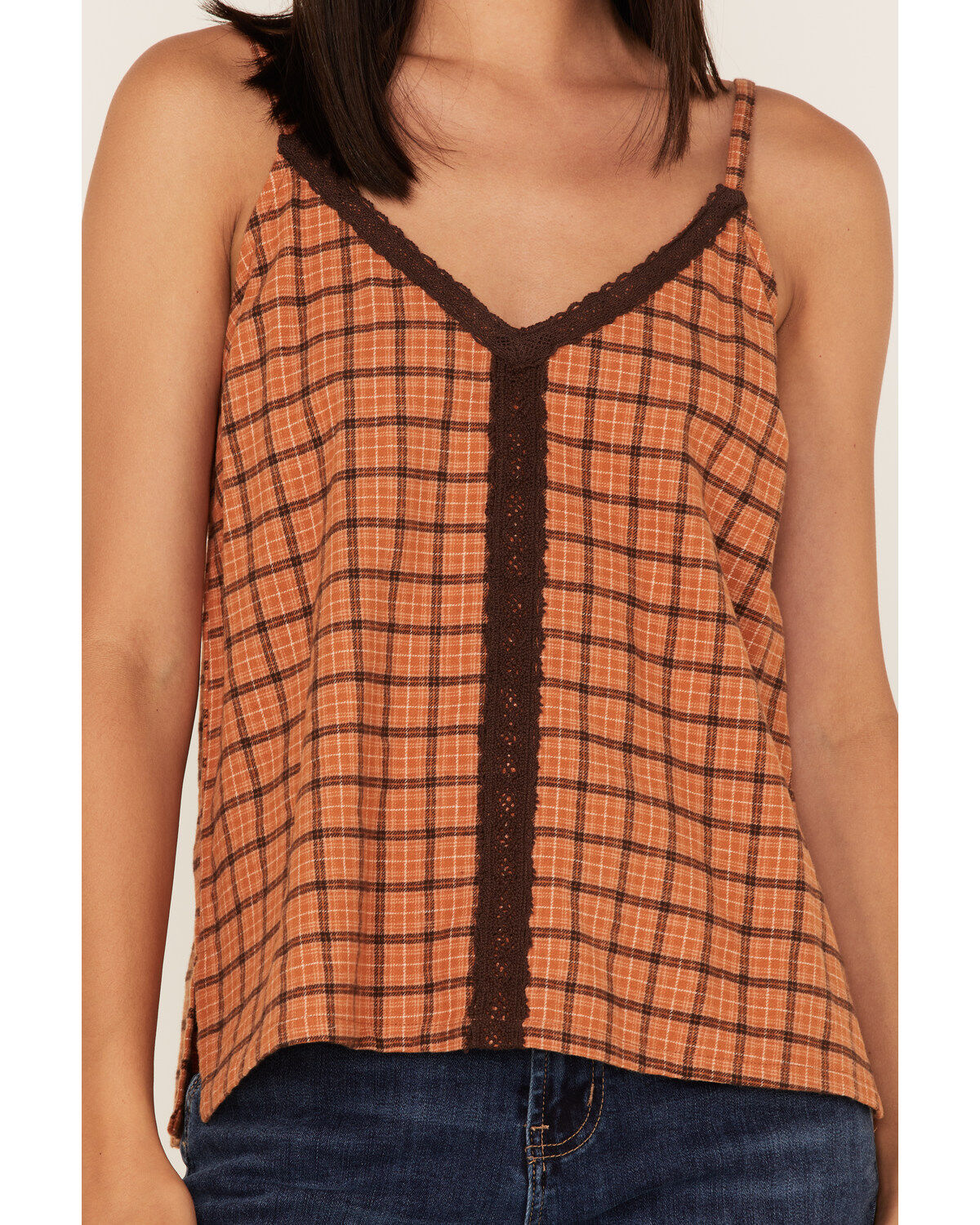 Cleo + Wolf Women's Plaid Print Flannel Tank Top