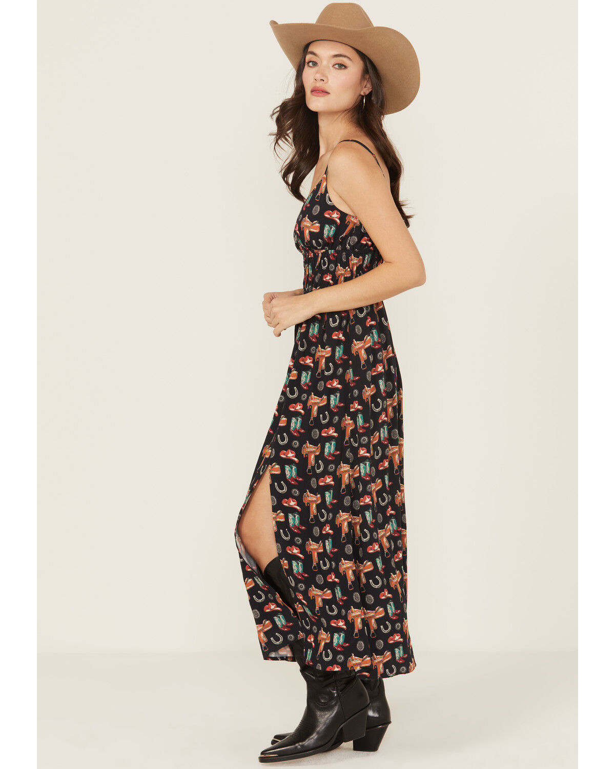 Rock & Roll Denim Women's Conversational Print Midi Dress