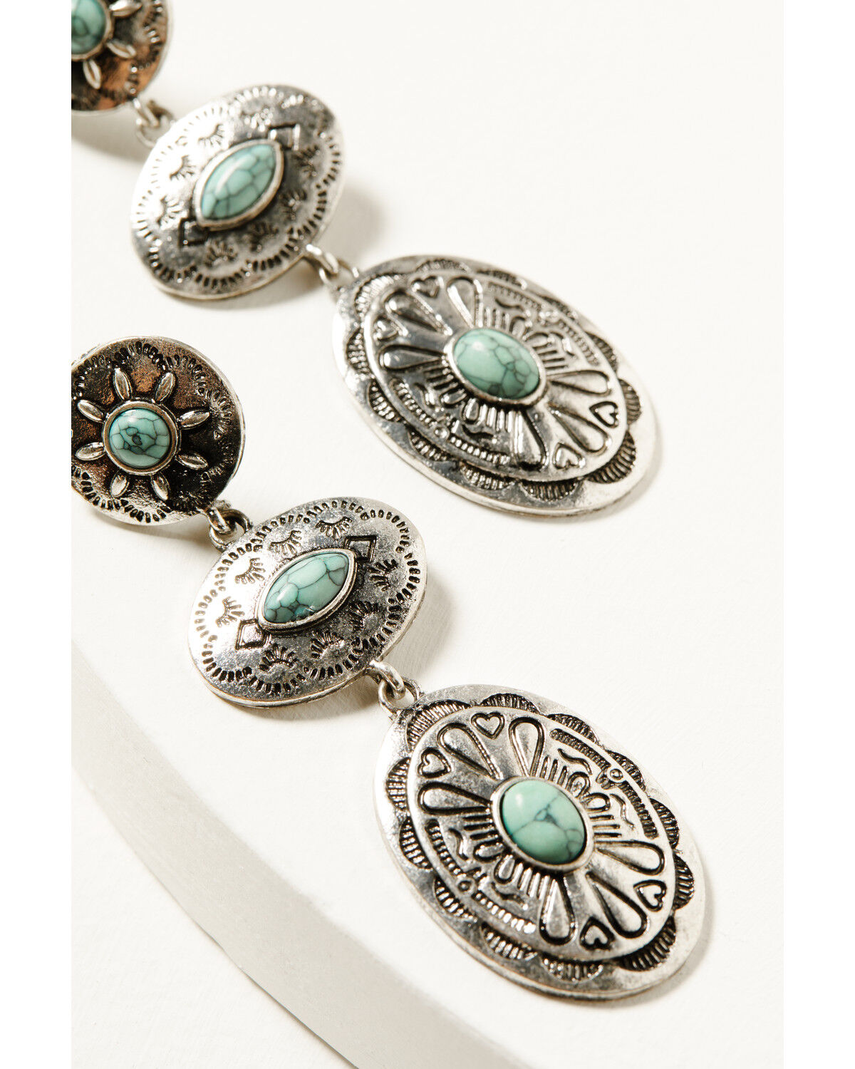 Shyanne Women's Antique Silver Concho Drop Earrings