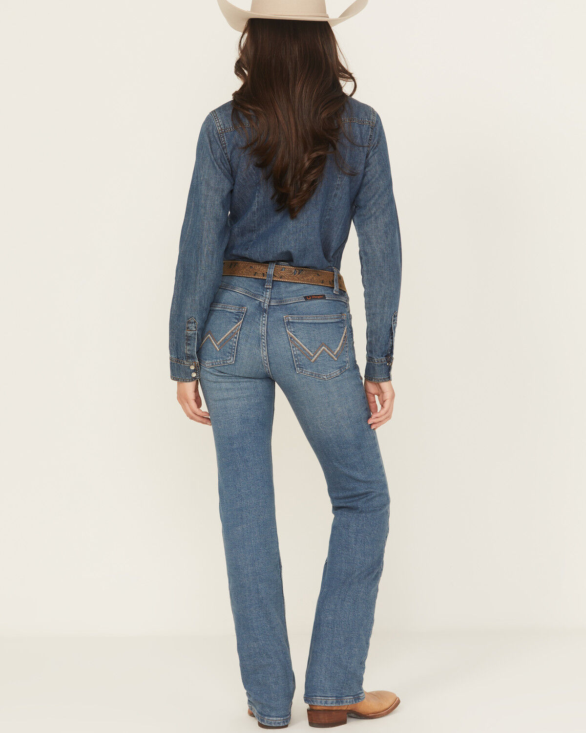 Wrangler Women's Aubree Dark Wash Mid Rise Ultimate Riding Willow Bootcut Stretch Denim Jeans