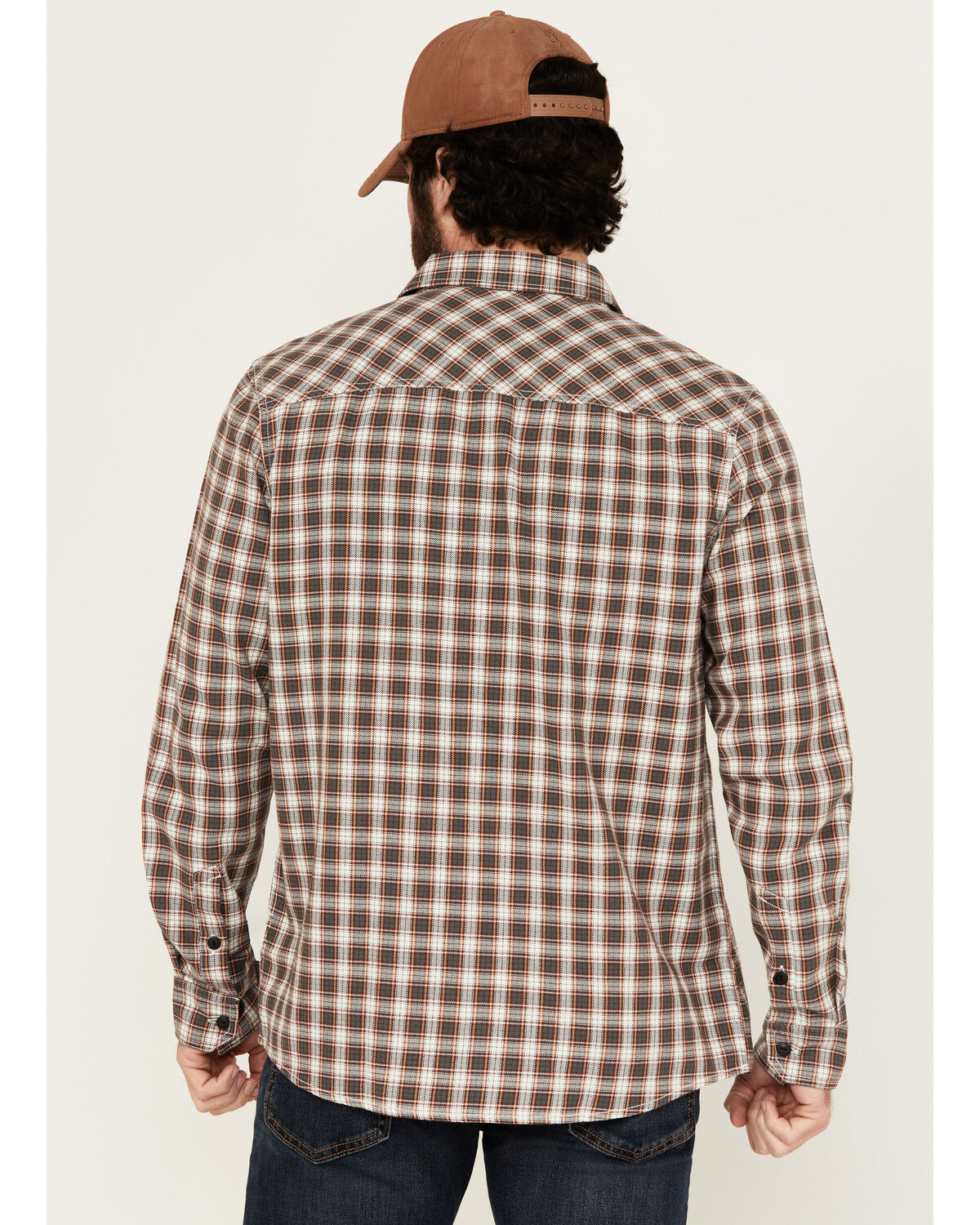 Brothers and Sons Men's Keystone Plaid Print Long Sleeve Button-Down Stretch Western Shirt