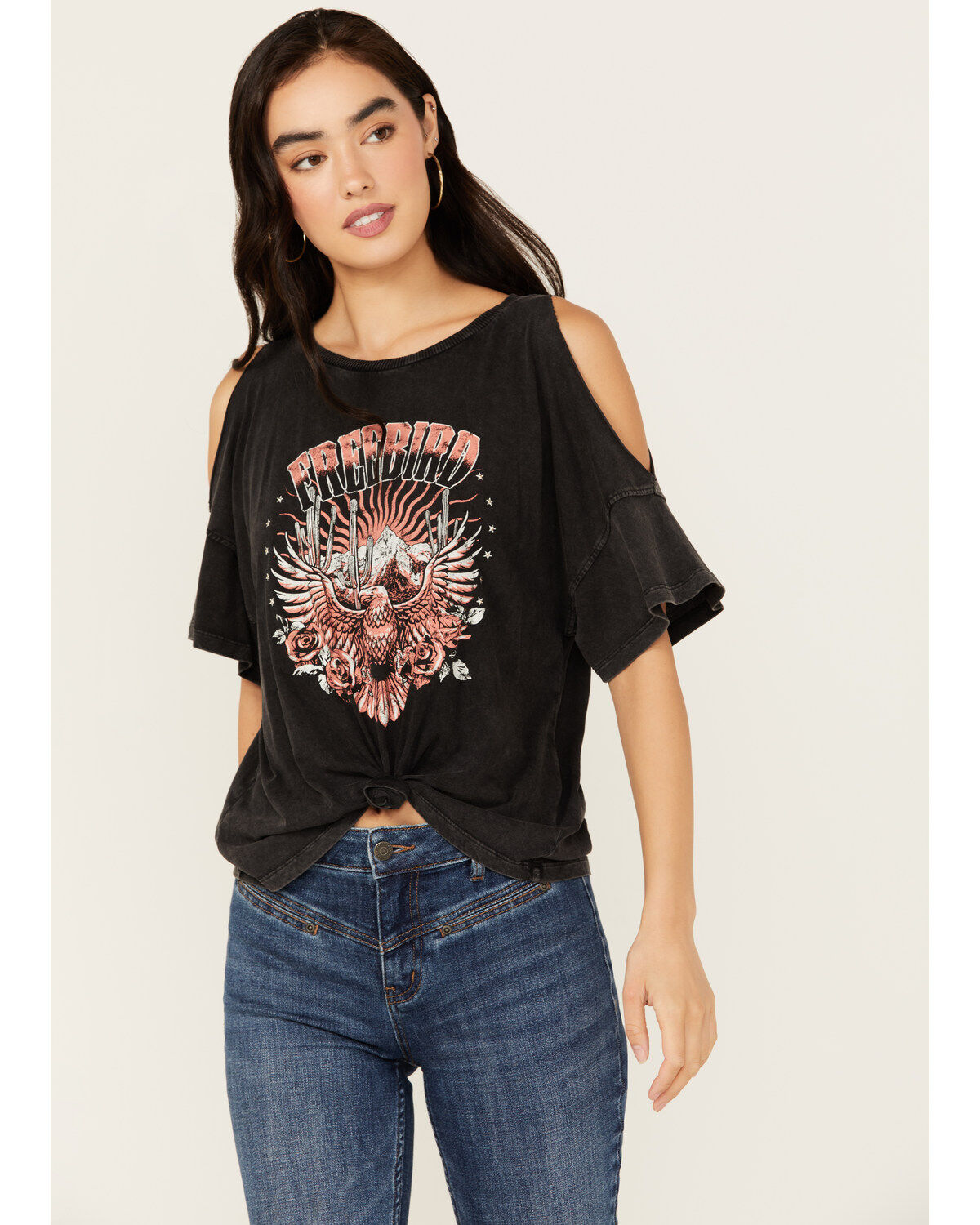 White Crow Women's Freebird Cold Shoulder Graphic Tee