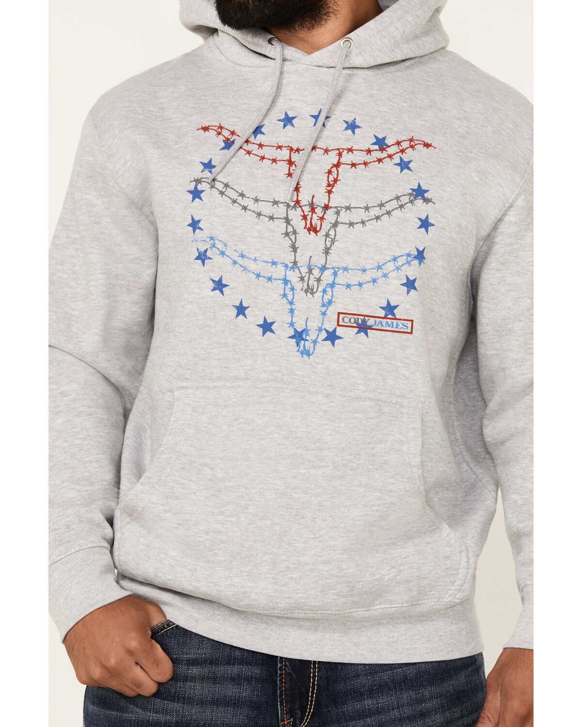 Cody James Men's Barbed Wire Triple Steer Head Hooded Sweatshirt