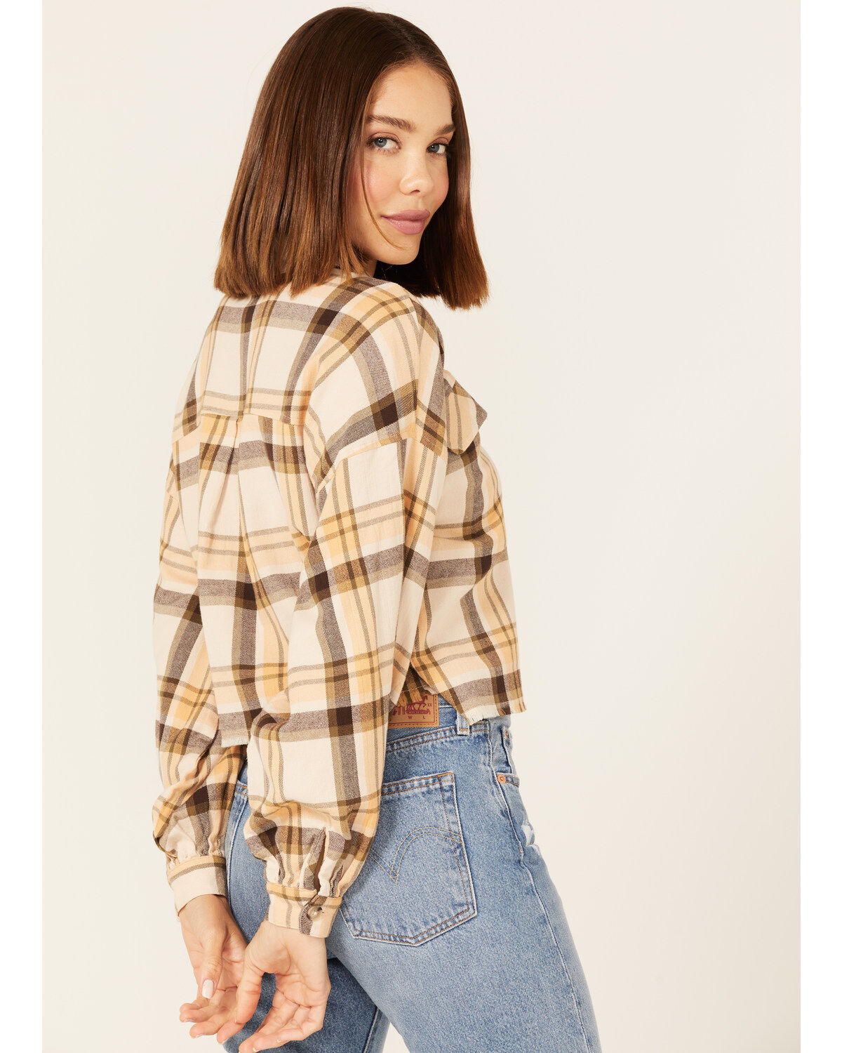 Shyanne Women's Plaid Print Long Sleeve Flannel Button Down Shirt