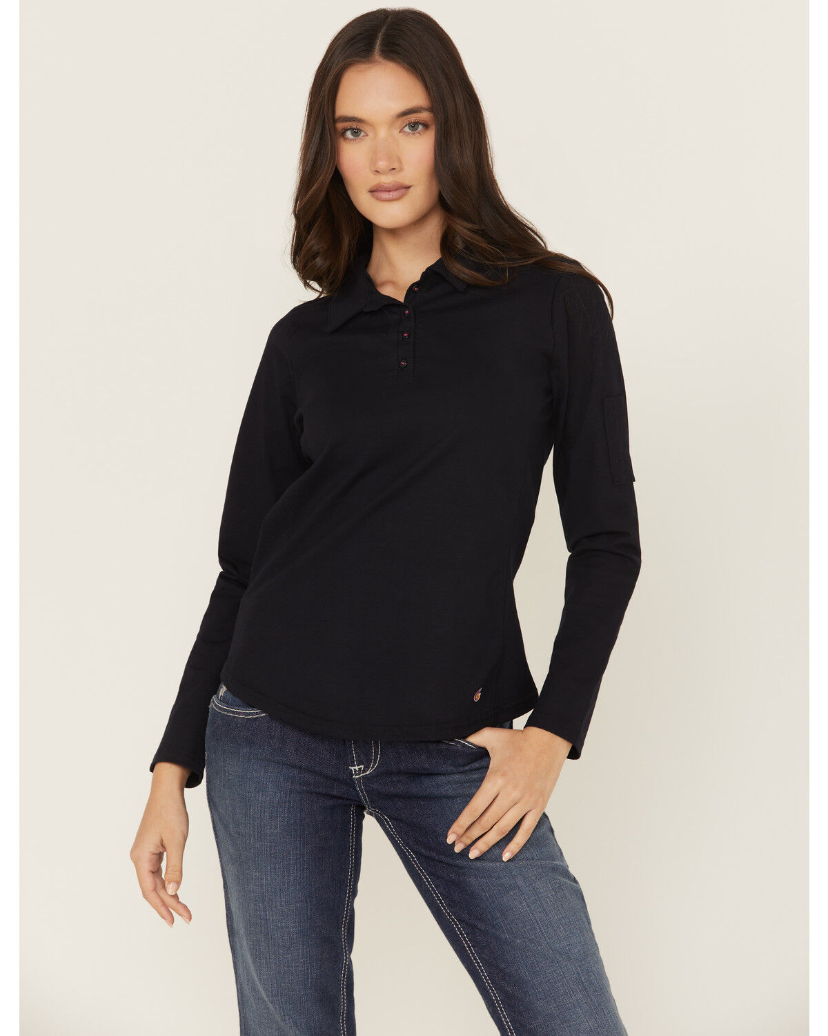 Lapco Women's FR Solid Long Sleeve Polo Work Shirt
