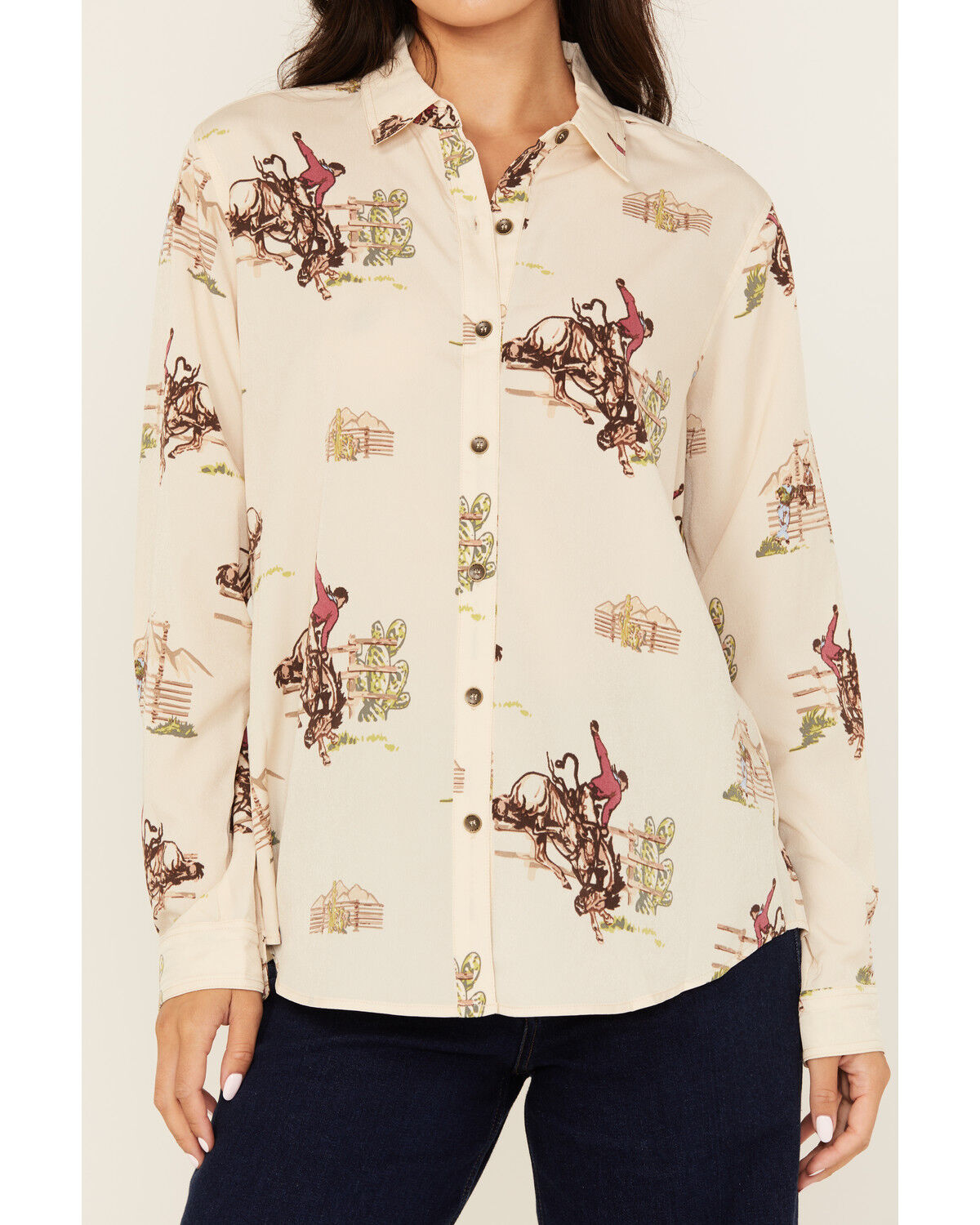 Ariat Women's Homestyle Conversational Print Long Sleeve Button-Down Western Shirt