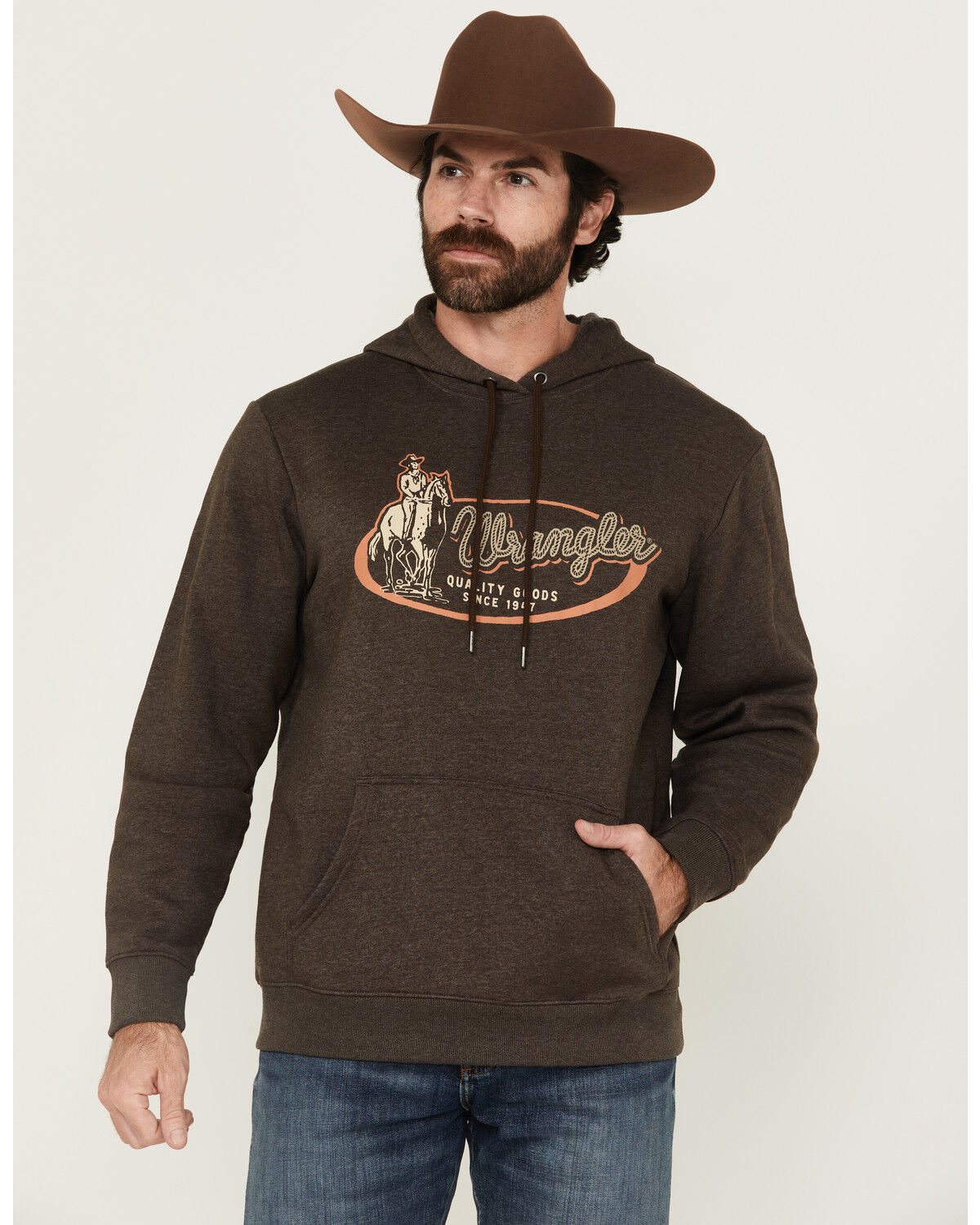 Wrangler Men's Cowboy and Rope Logo Graphic Hooded Sweatshirt