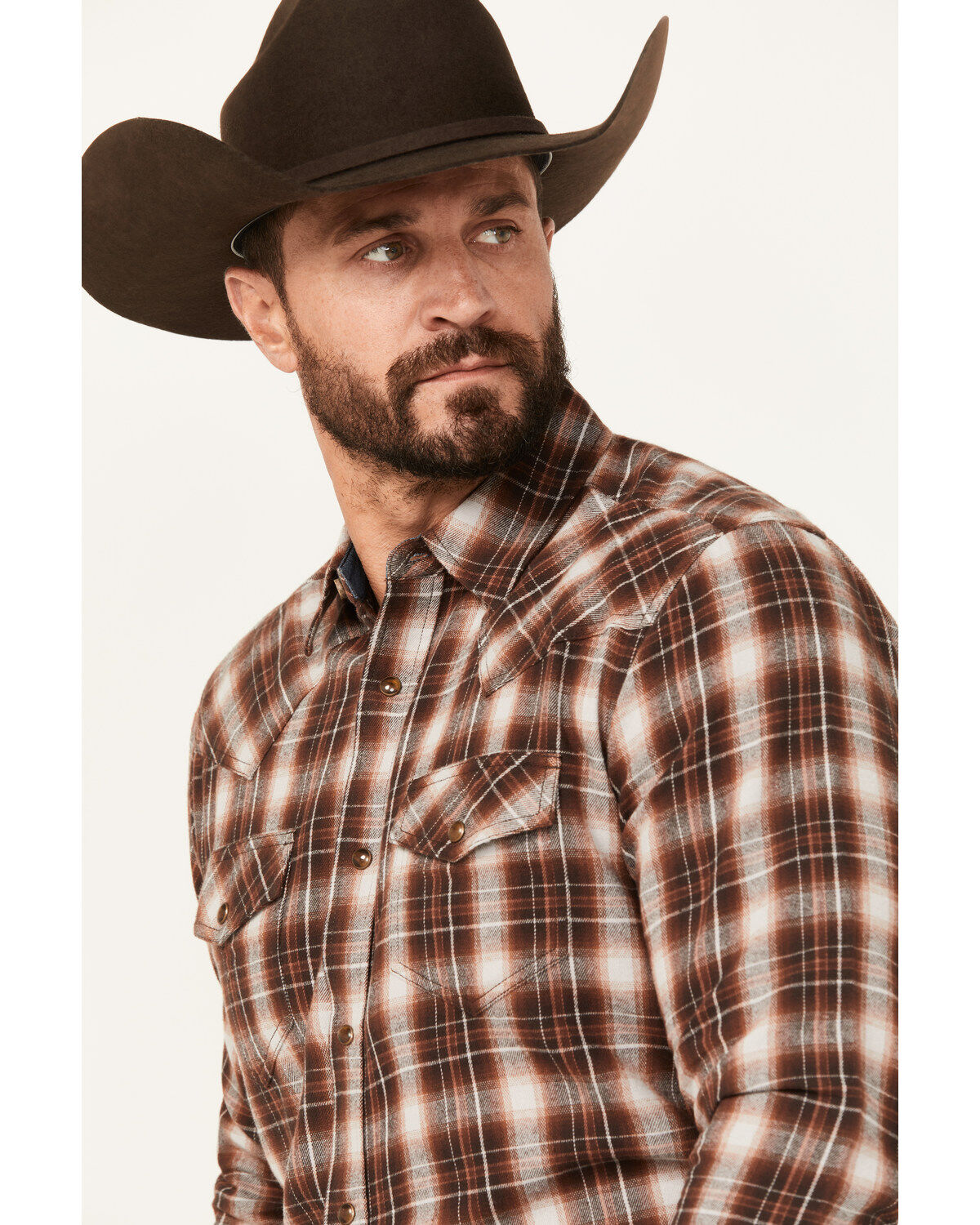 Cody James Men's Traverse Plaid Print Long Sleeve Snap Western Shirt