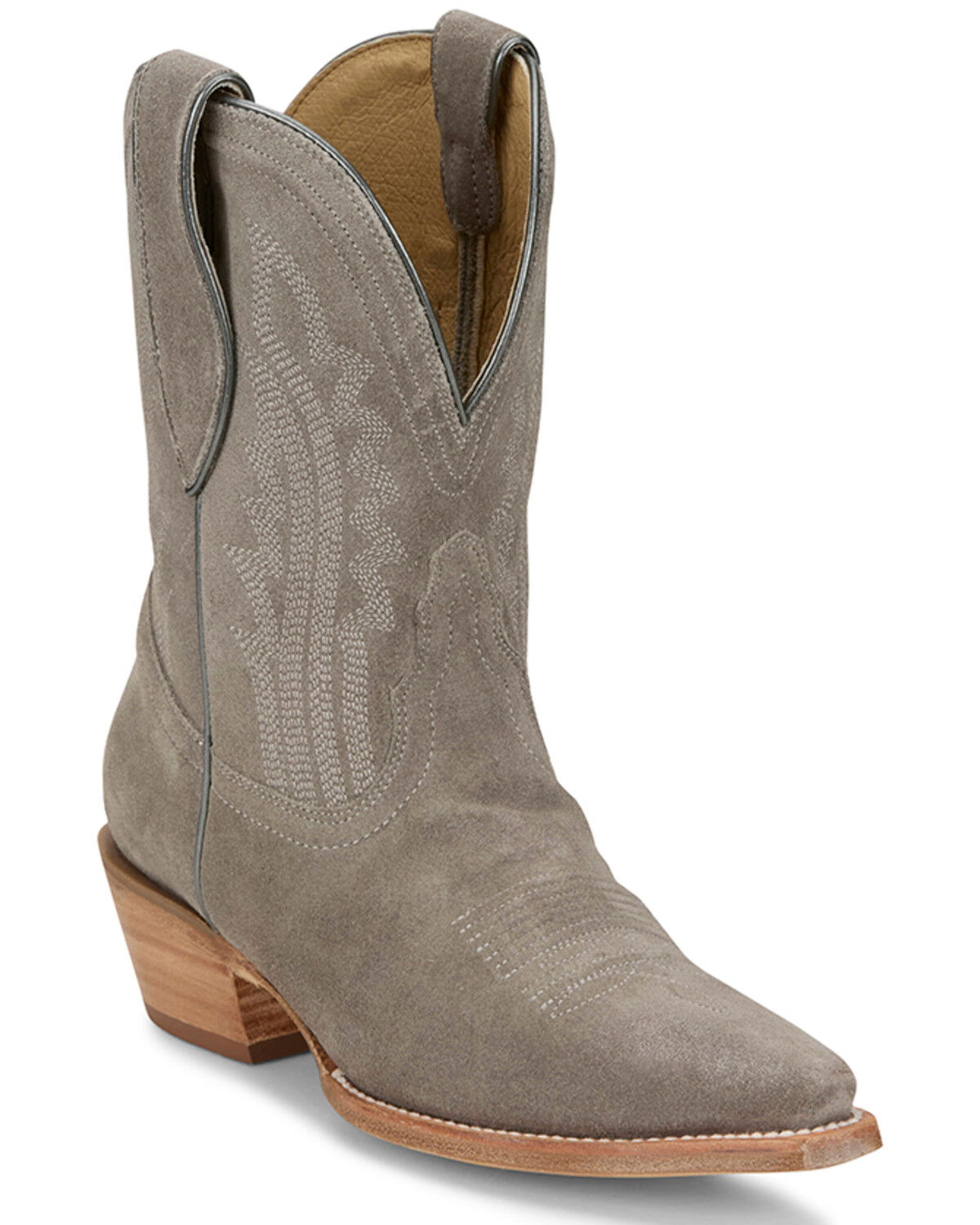 Tony Lama Women's Lea Suede Western Booties - Snip Toe