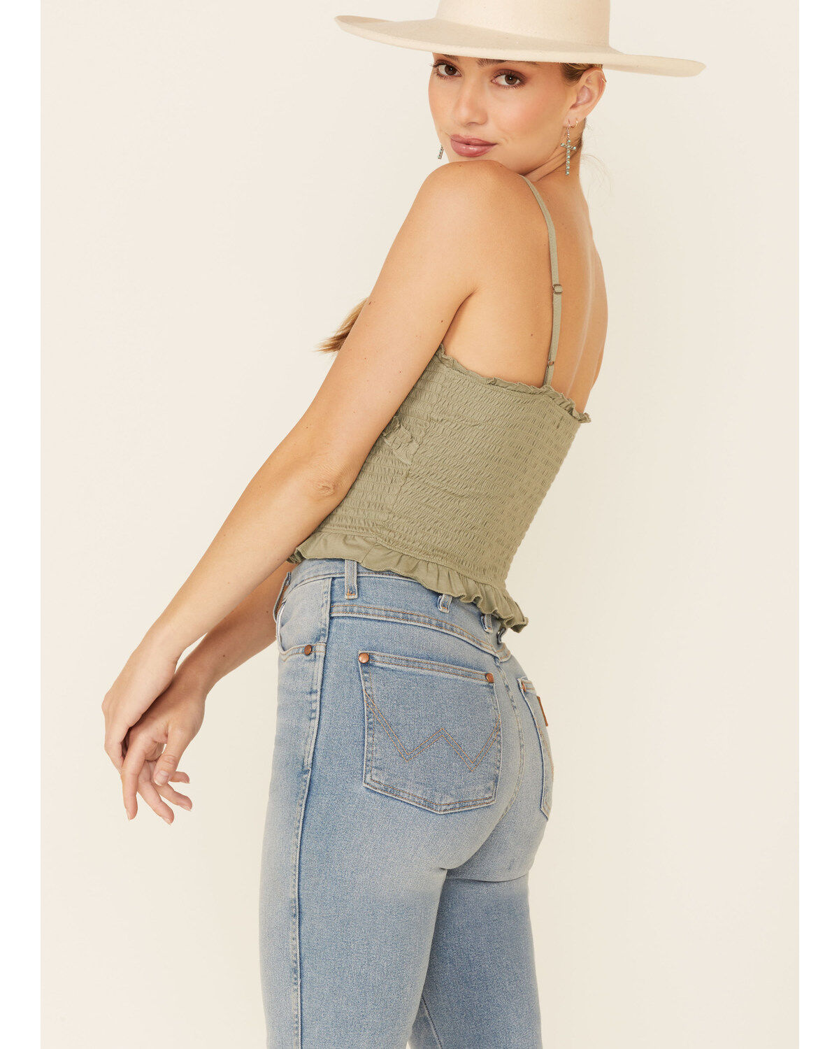 Eyeshadow Women's Smocked Crop Cami