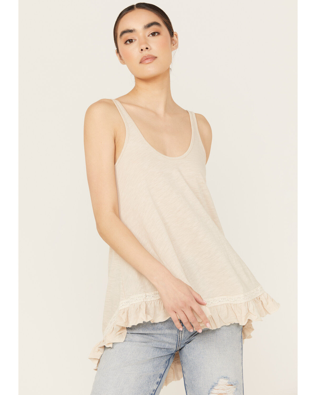 Angie Women's Ruffle Hem Tank Top