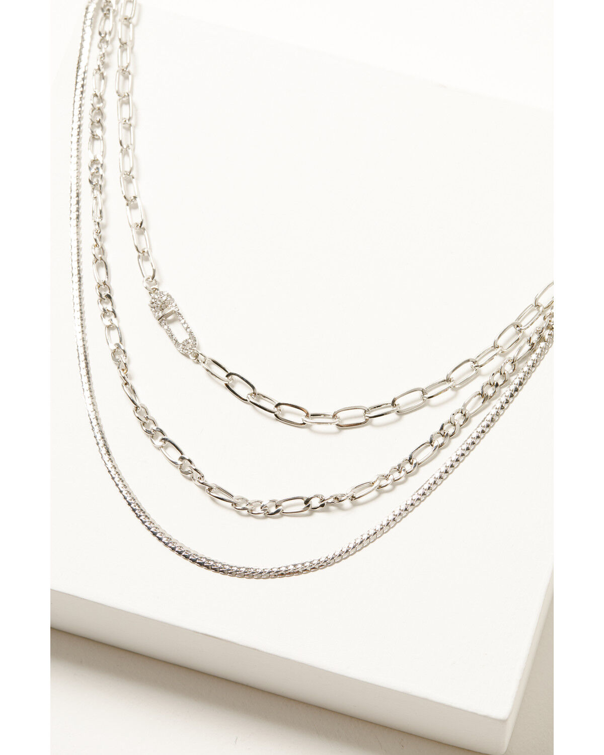 Shyanne Women's Layered Chain Safety Pin Necklace
