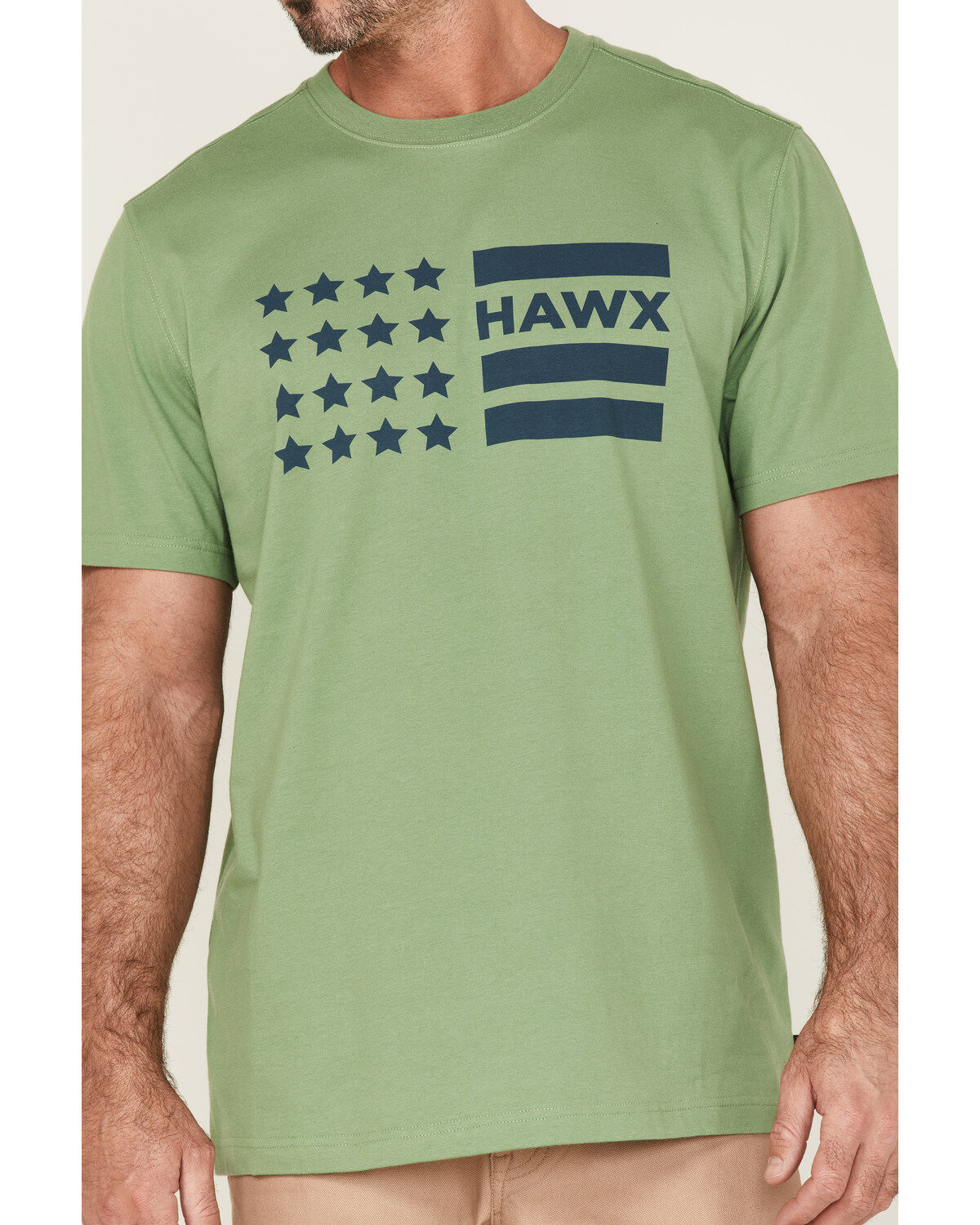 Hawx Men's Loden Logo Flag Graphic Work T-Shirt