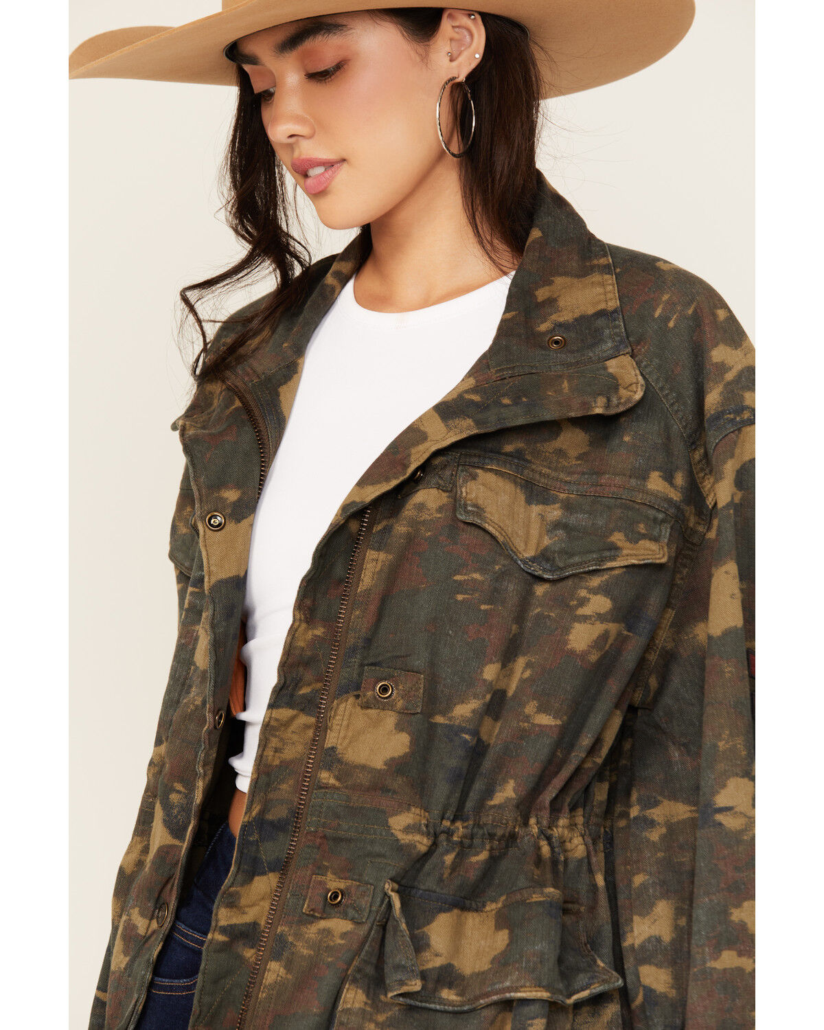 Free People Women's Arya Utility Camo Print Jacket