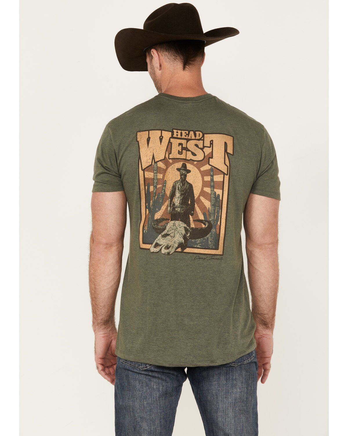 Cody James Men's Head West Short Sleeve Graphic T-Shirt