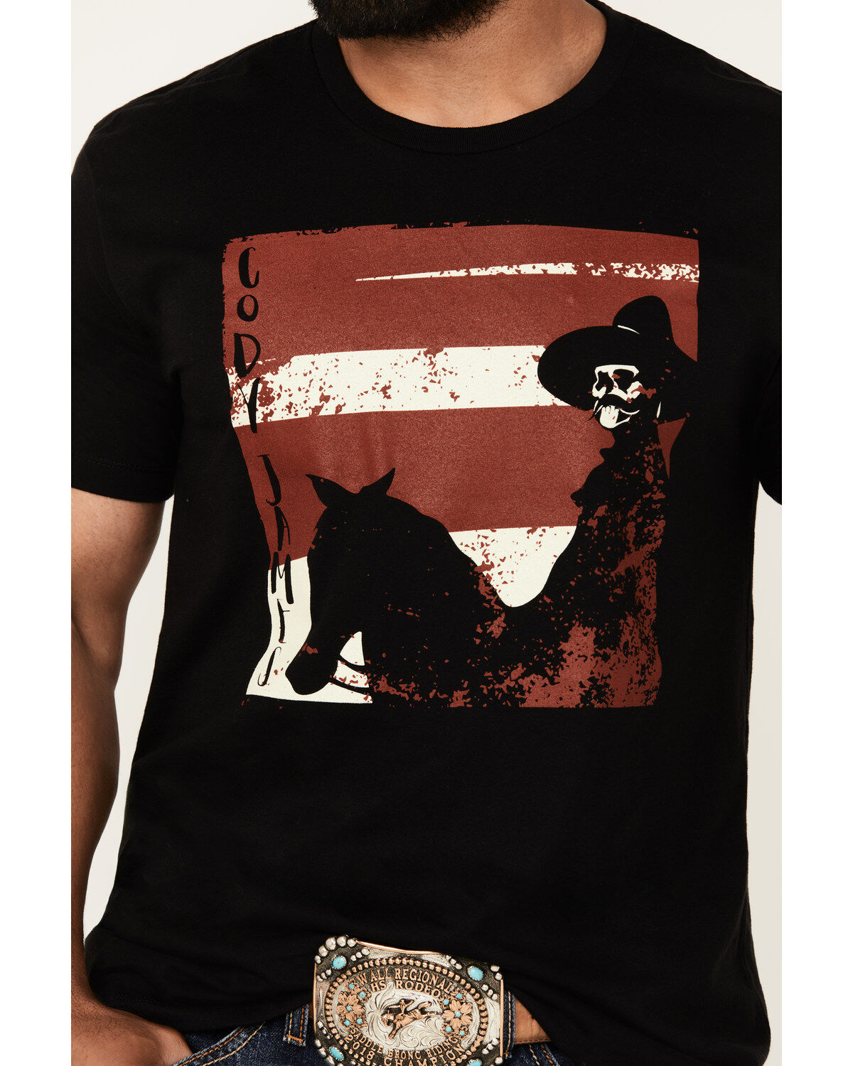 Cody James Men's Cowboy Skeleton Short Sleeve Graphic T-Shirt