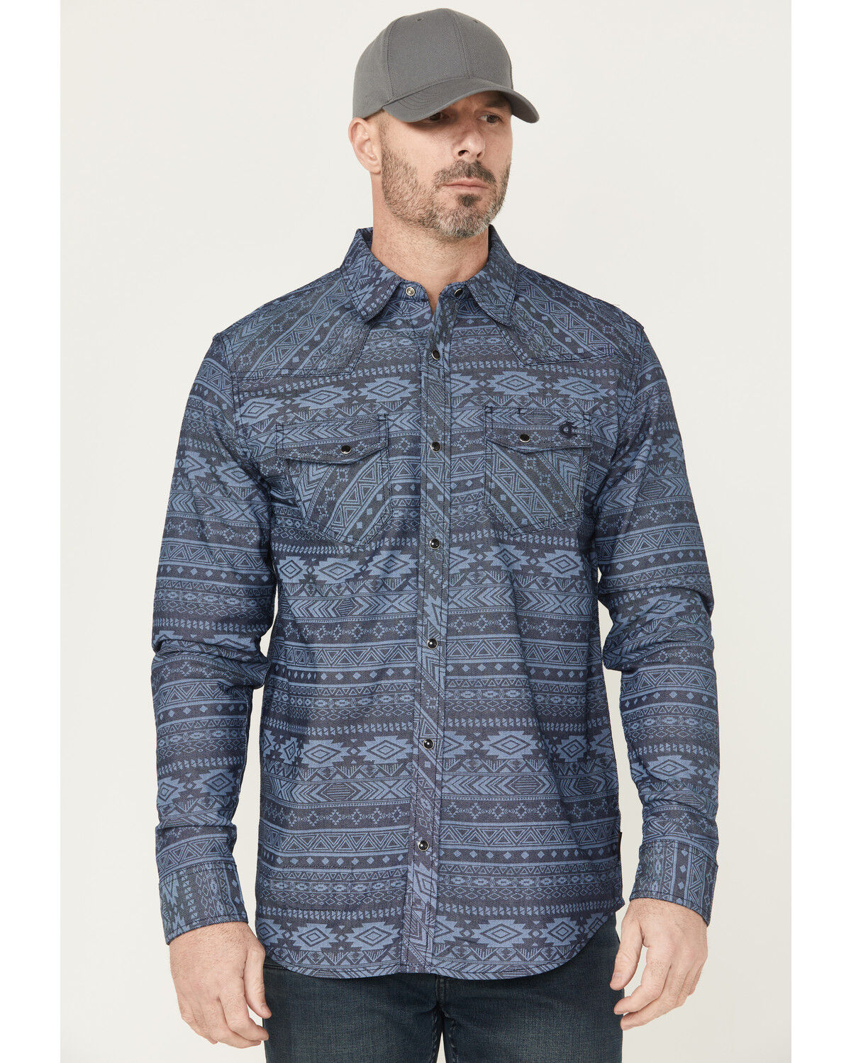Cody James Men's FR Southwestern Print Lightweight Long Sleeve Snap Western Shirt