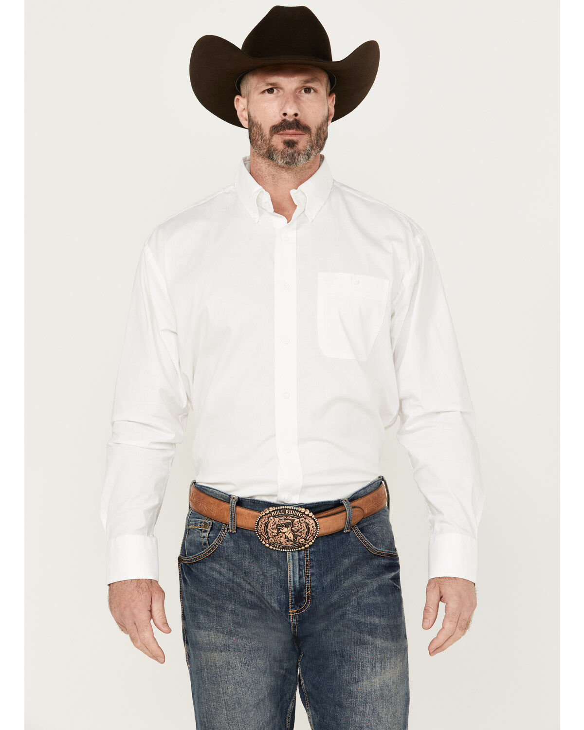 George Strait by Wrangler Men's Long Sleeve Button-Down Stretch Western Shirt