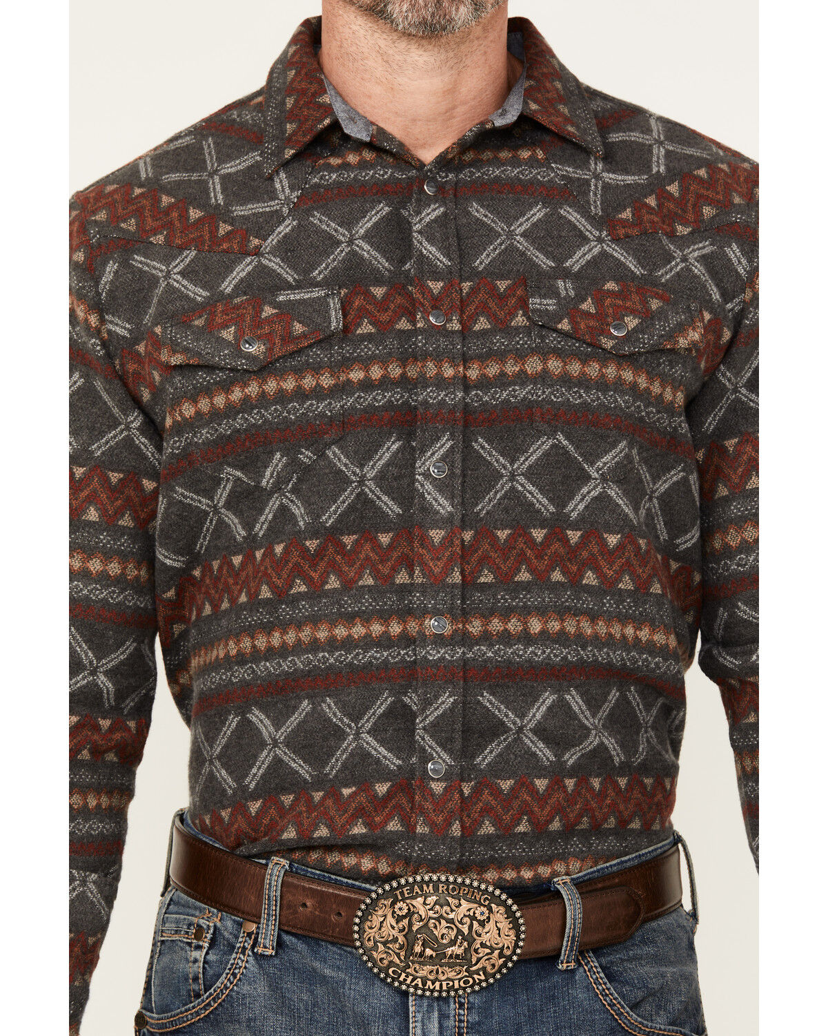 Cody James Men's Stand Tall Southwestern Print Long Sleeve Snap Western Shirt - Big