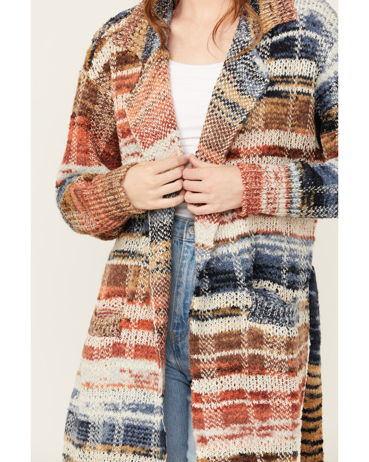 Room 34 Women's Striped Duster Cardigan