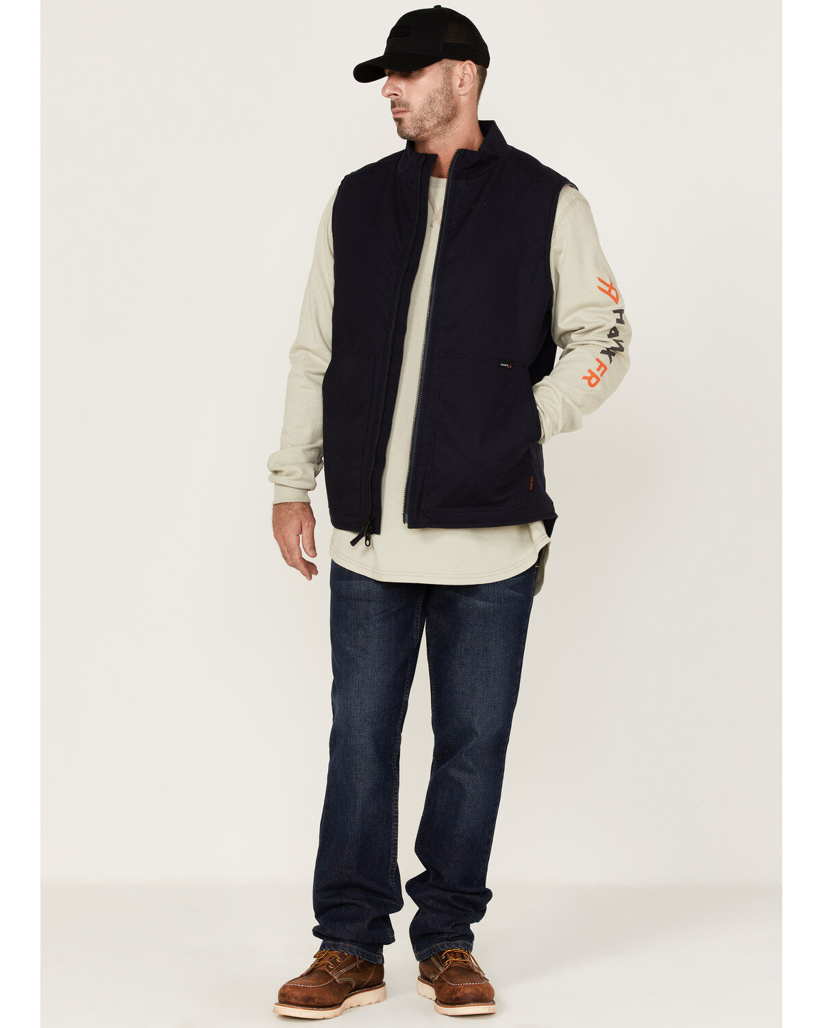 Hawx Men's FR Solid Zip-Front Insulated Work Vest