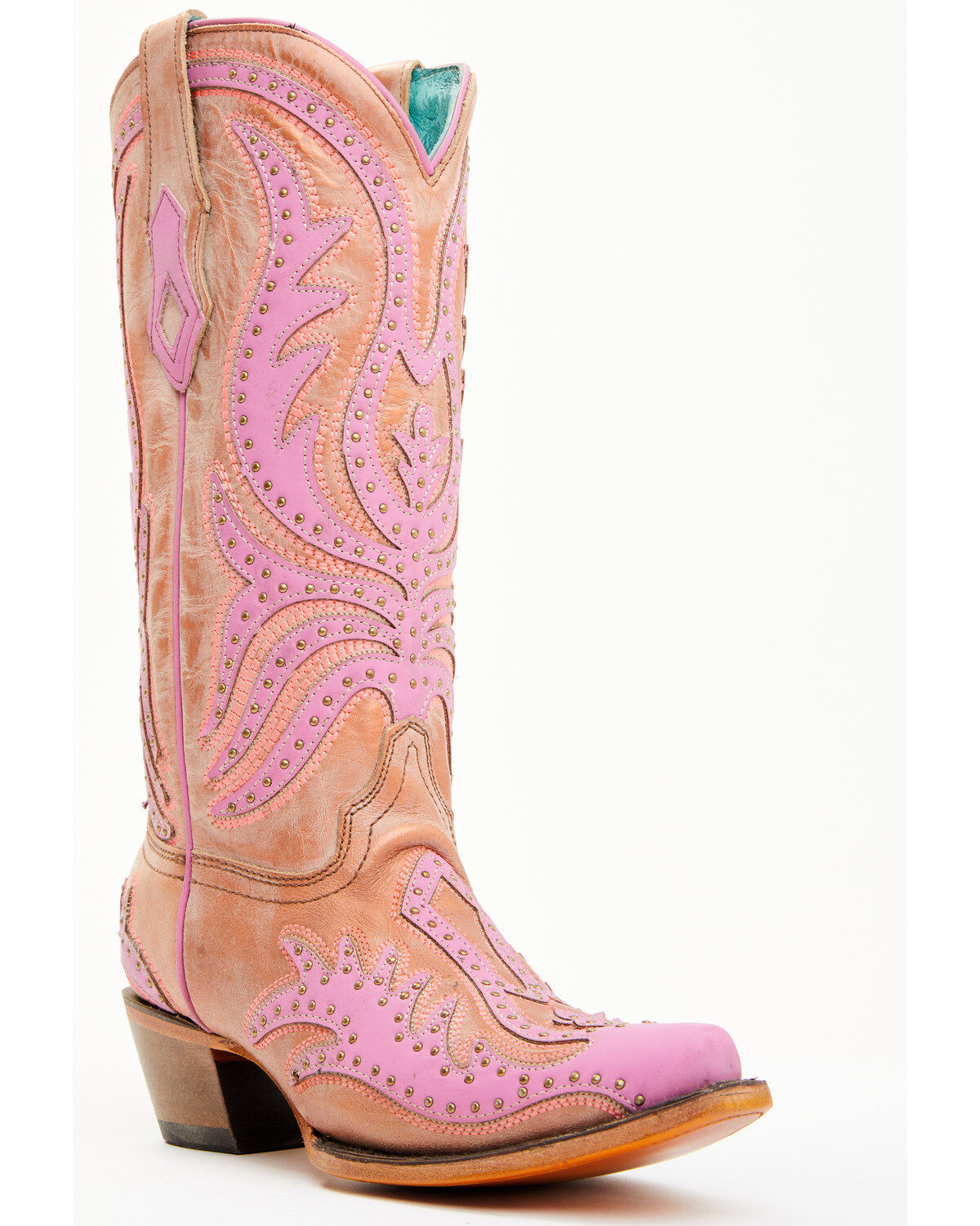 Corral Women's Studded Neon Blacklight Western Boots - Snip Toe