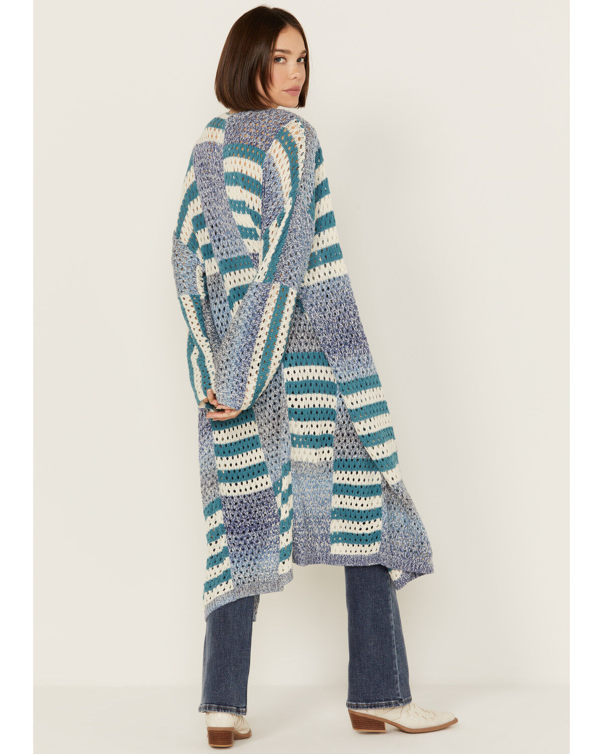 Revel Women's Striped Duster Cardigan