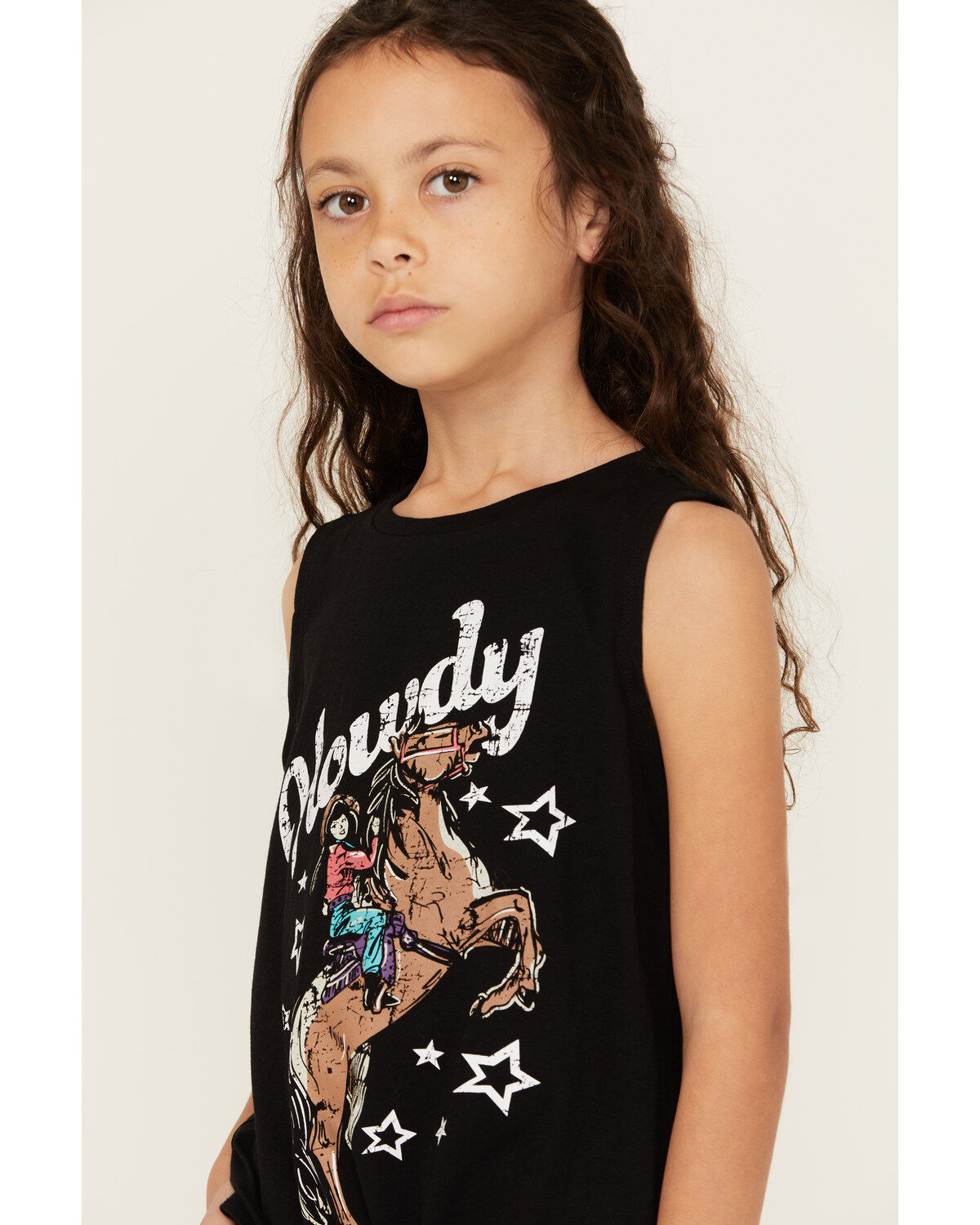 Rock & Roll Denim Girls' Howdy Tie Front Tank