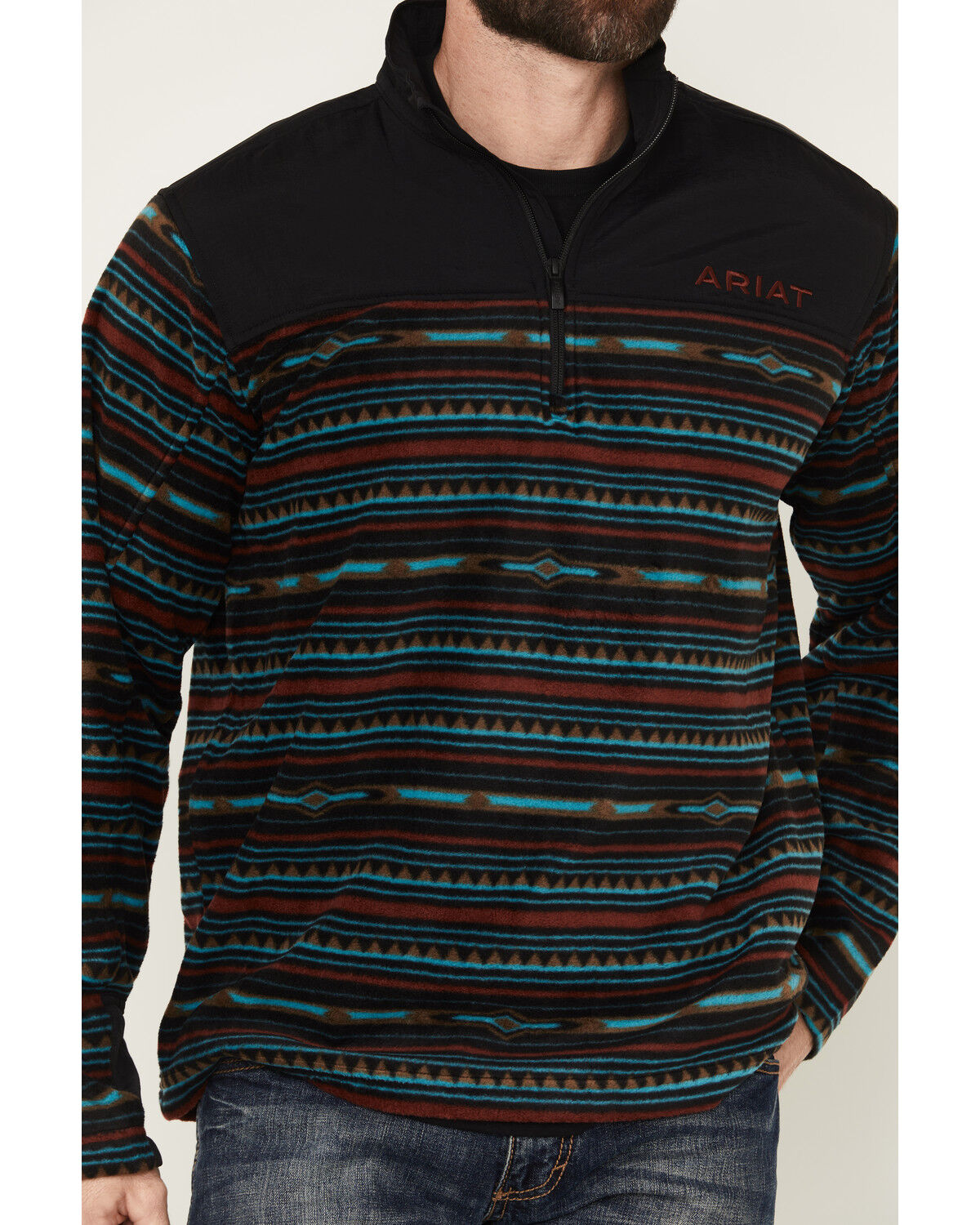 Ariat Men's Basis 2.0 Southwestern Striped 1/4 Zip Pullover