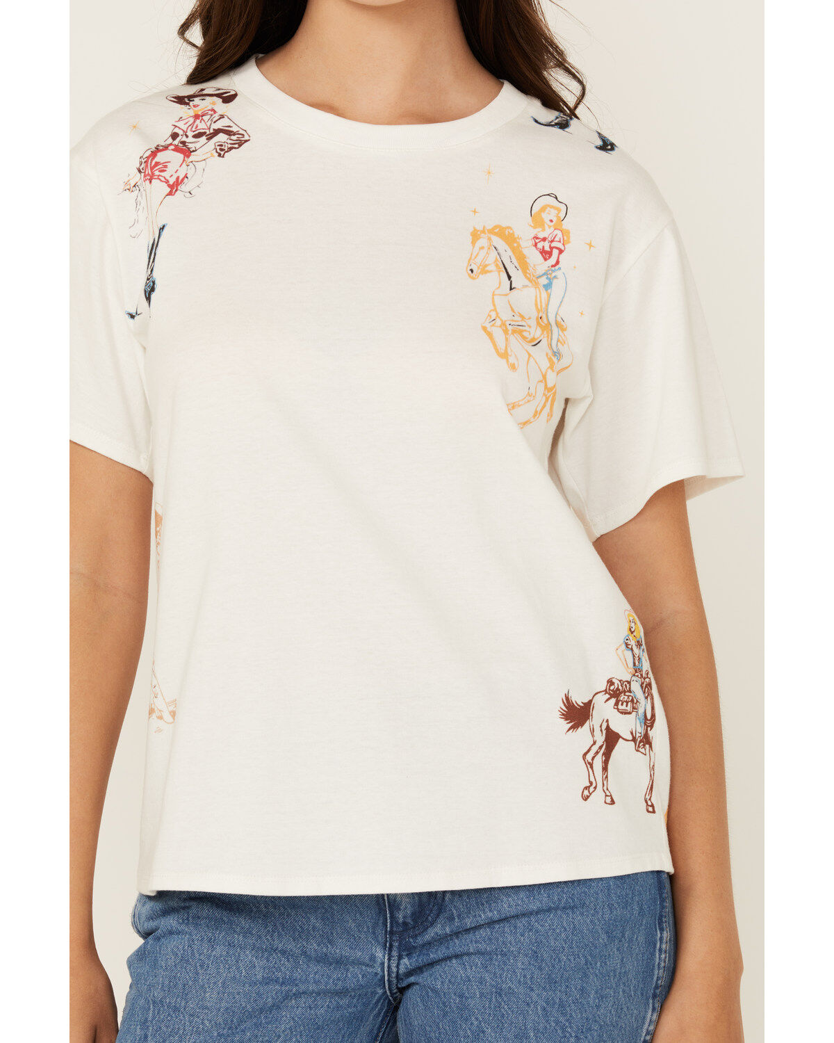 Blue B Women's Western Motif Short Sleeve Graphic Tee
