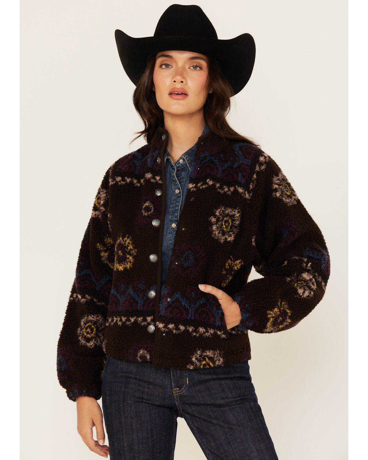 Shyanne Women's Printed Sherpa Jacket