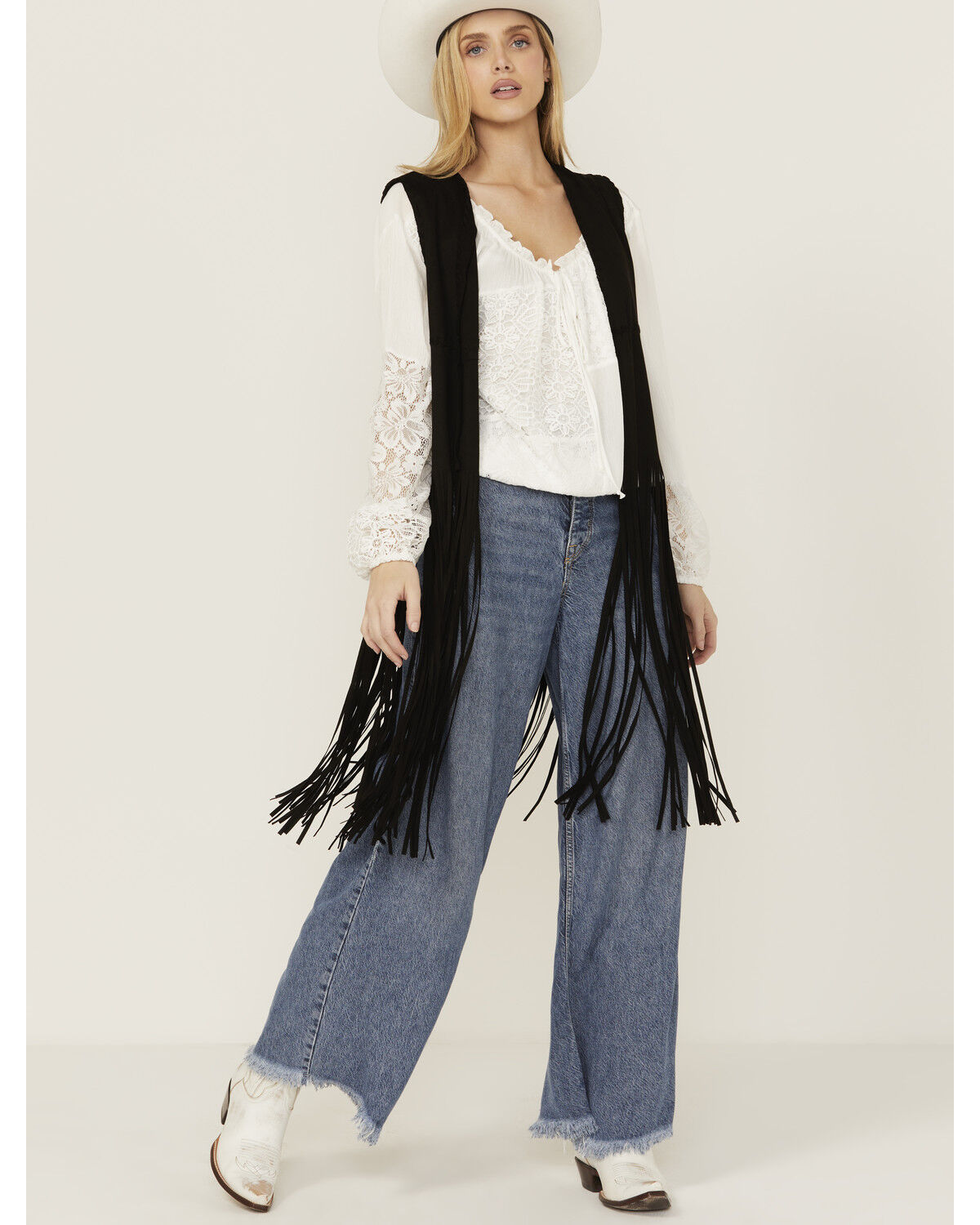 Fornia Women's Suede Fringe Vest