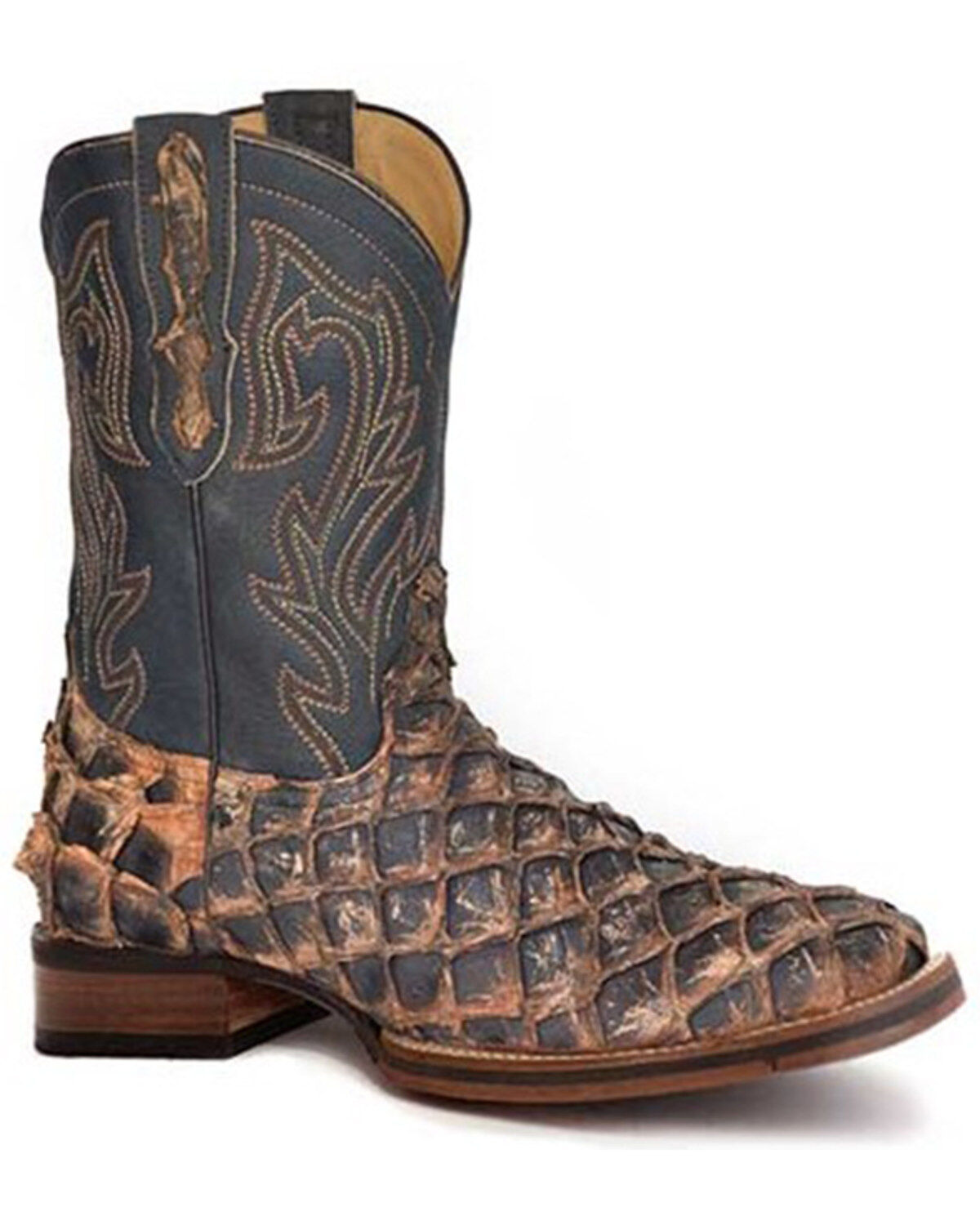 Stetson Men's Predator Exotic Pirarucu Western Boots - Broad Square Toe