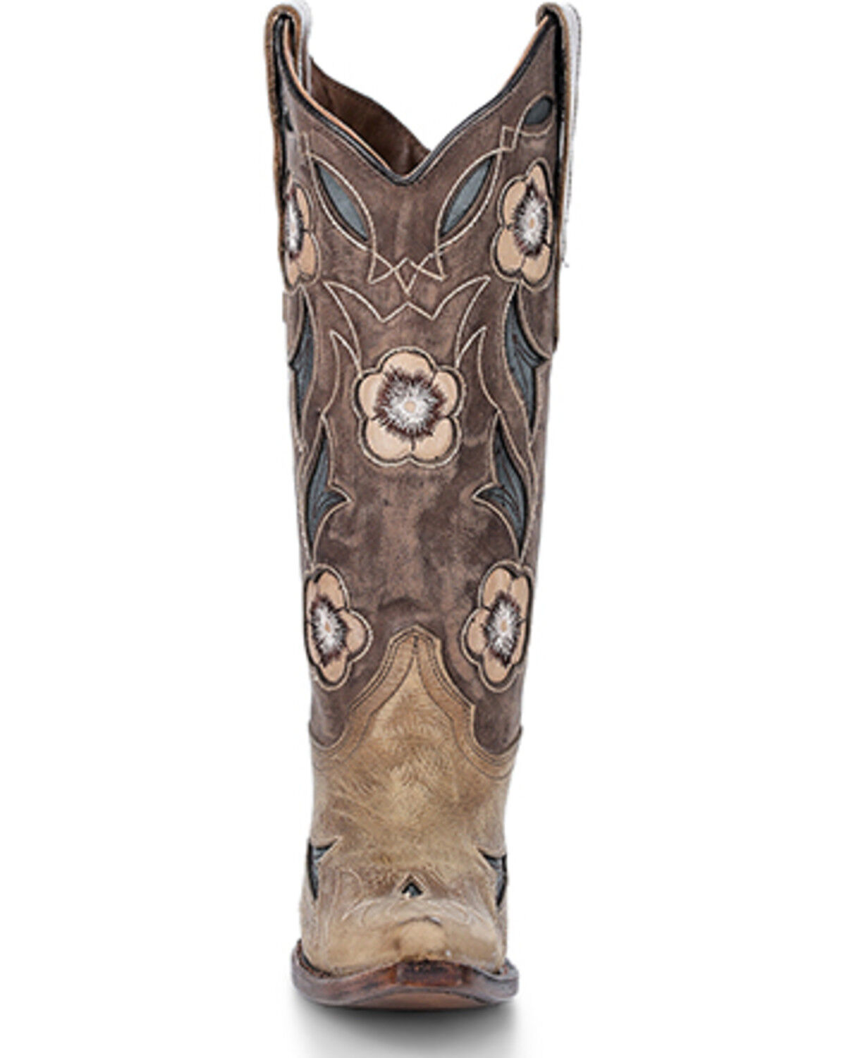 Circle G Women's Floral Inlay Western Boots - Snip Toe