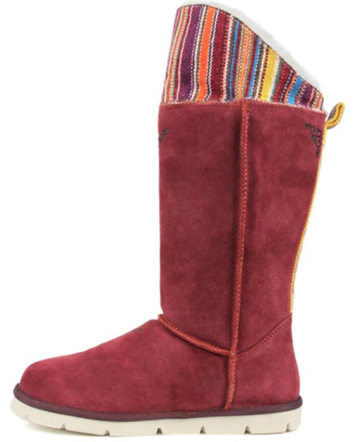 Superlamb Women's Mongol Serape Foldable Cuff Pull On Casual Boots - Round Toe
