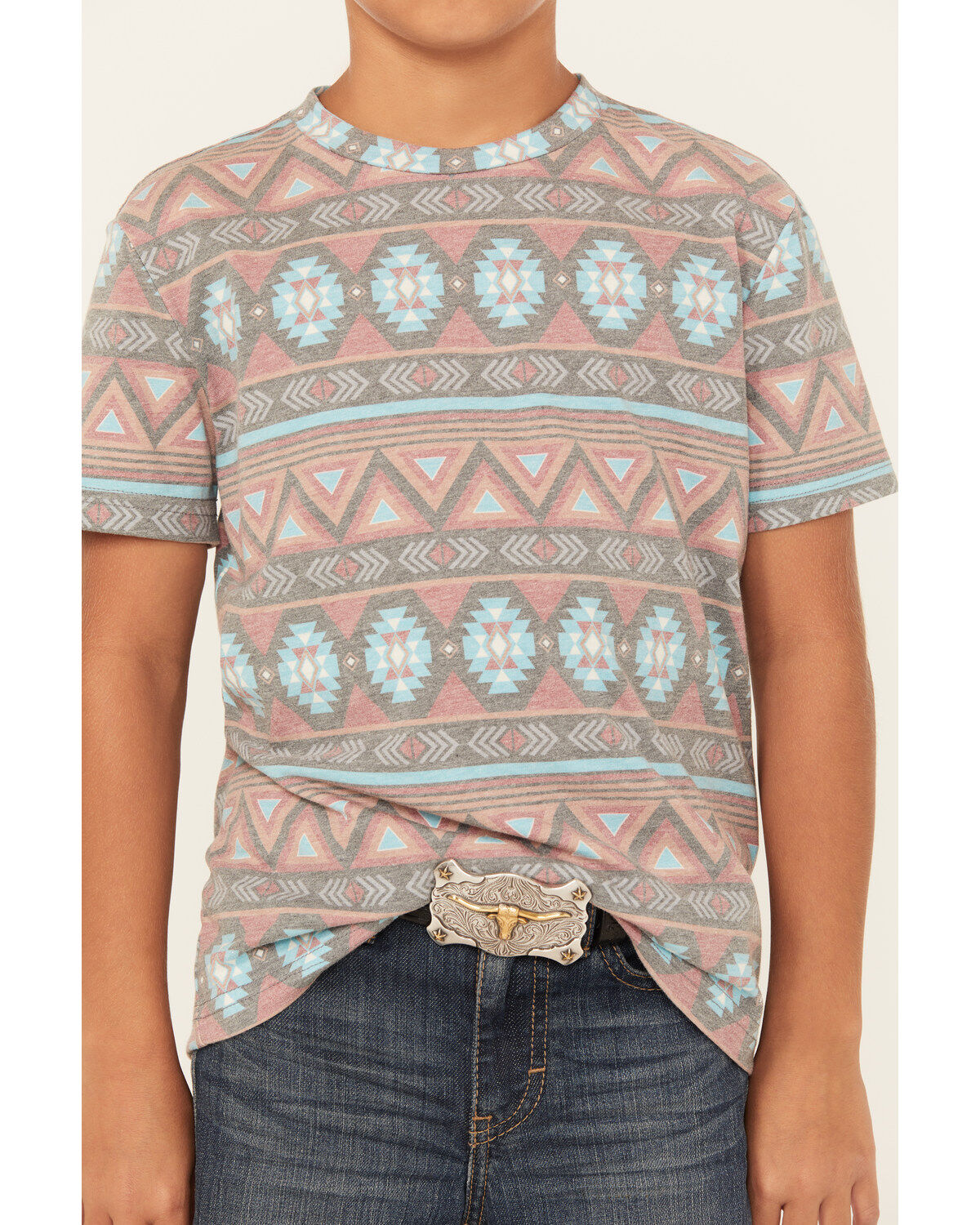 Rock & Roll Denim Boys' Southwestern Print Short Sleeve T-Shirt