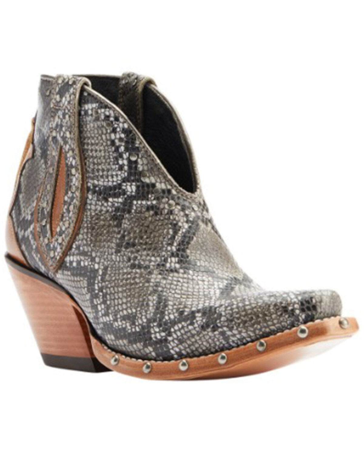 Ariat Women's Greely Snake Print Booties - Snip Toe