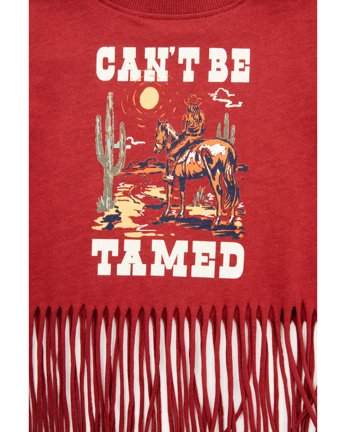 Shyanne Toddler Girls' Can't Be Tamed Short Sleeve Fringe Graphic Tee