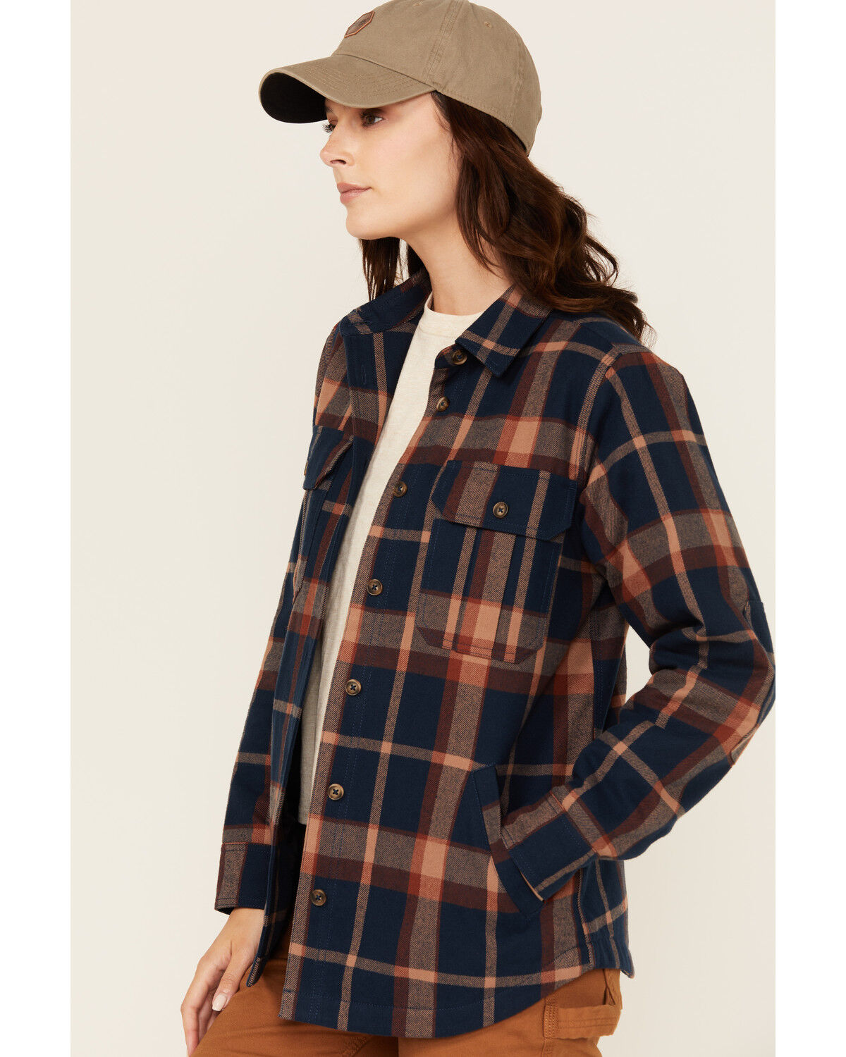 Lucky Brand Workwear Women's Plaid Print Button-Down Flannel Shacket