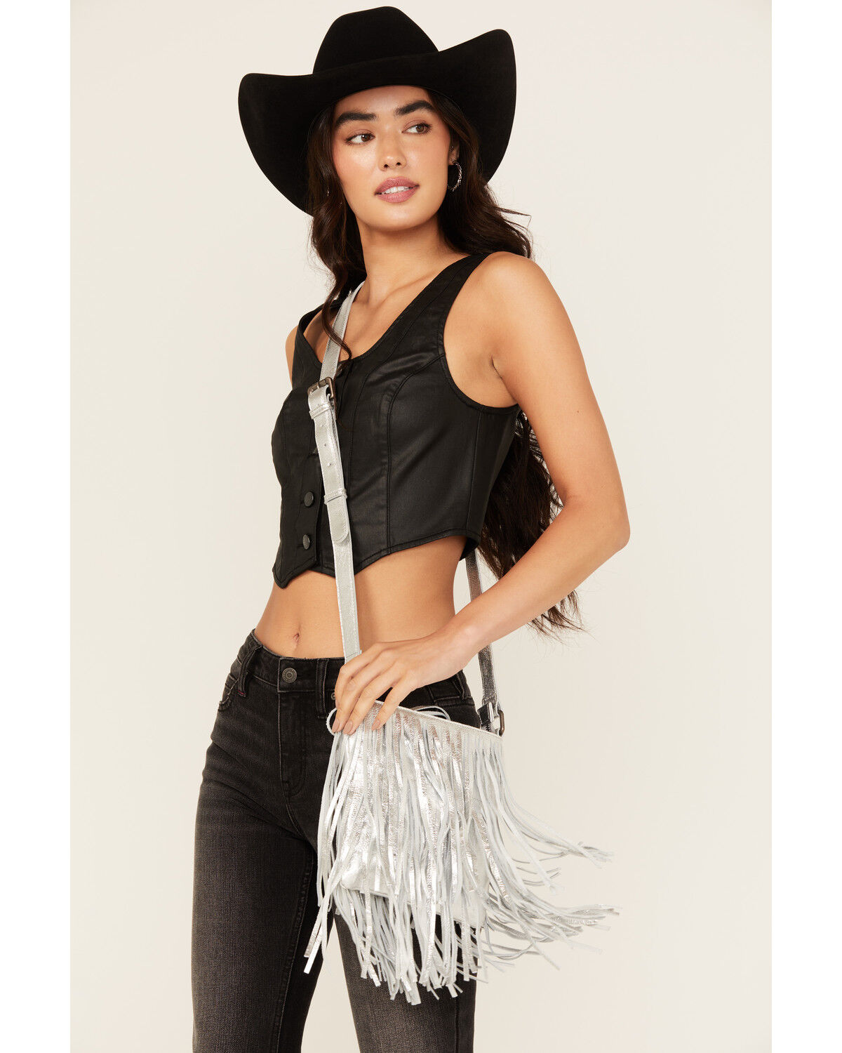 Idyllwind Women's Camarillo Metallic Fringe Suede Crossbody Bag
