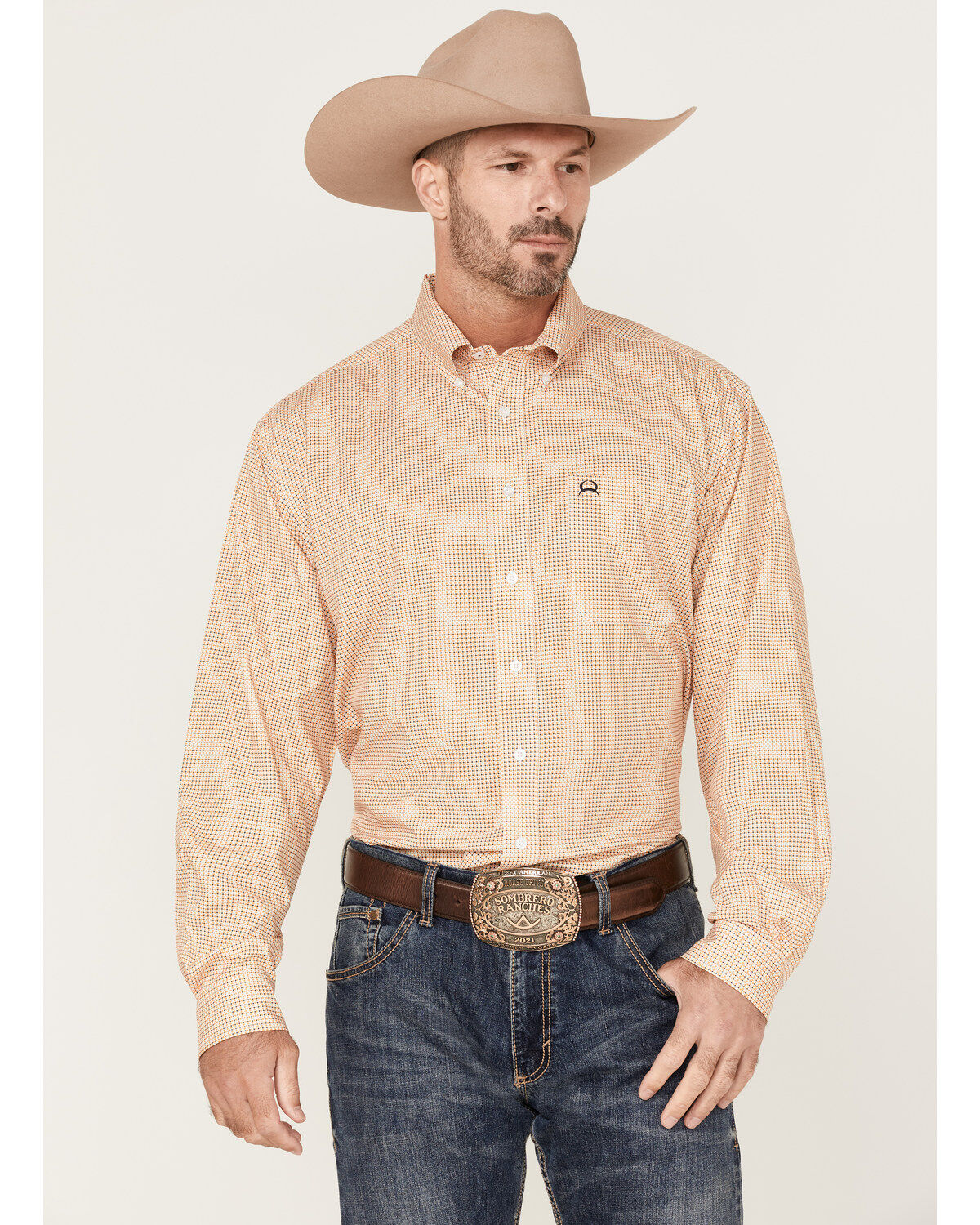 Cinch Men's ARENAFLEX™ Small Plaid Long Sleeve Button Down Western Shirt