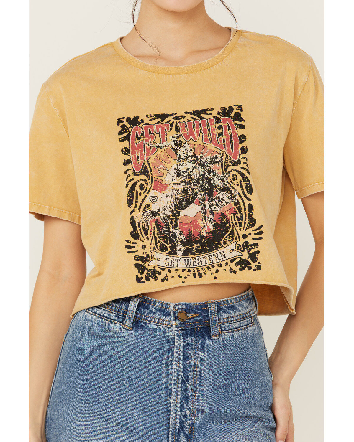 Rock 7 Roll Denim Women's Get Wild Short Sleeve Graphic Tee