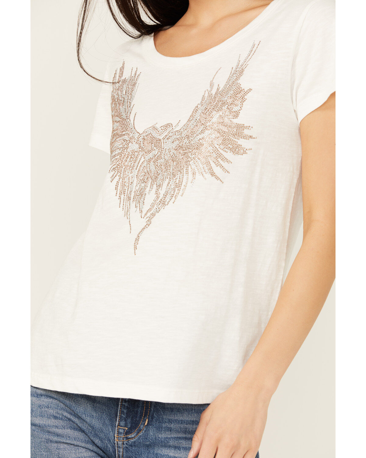 Shyanne Women's Rhinestone Short Sleeve Boyfriend Tee